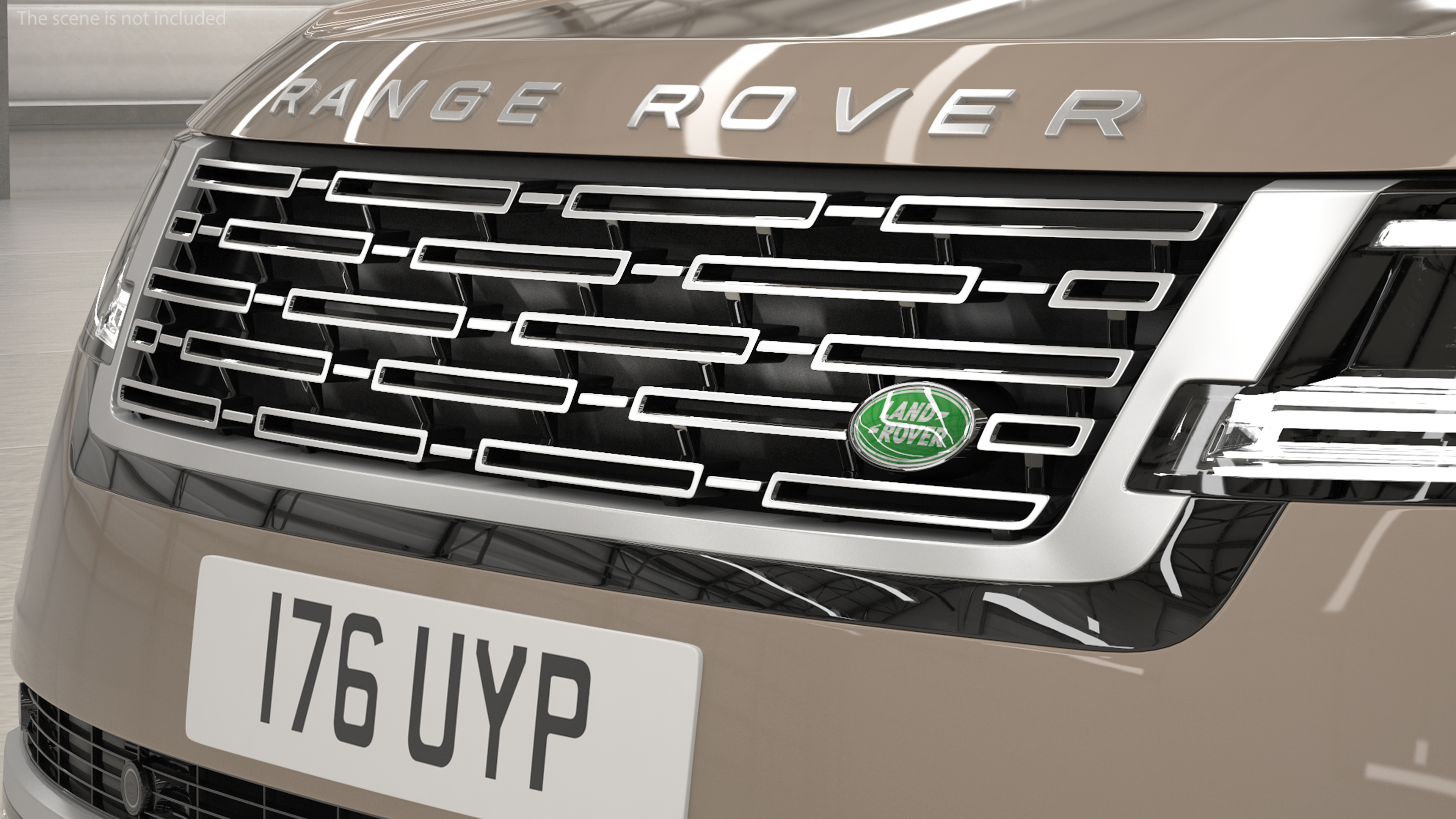 3D Range Rover 2022 Lights On Rigged model