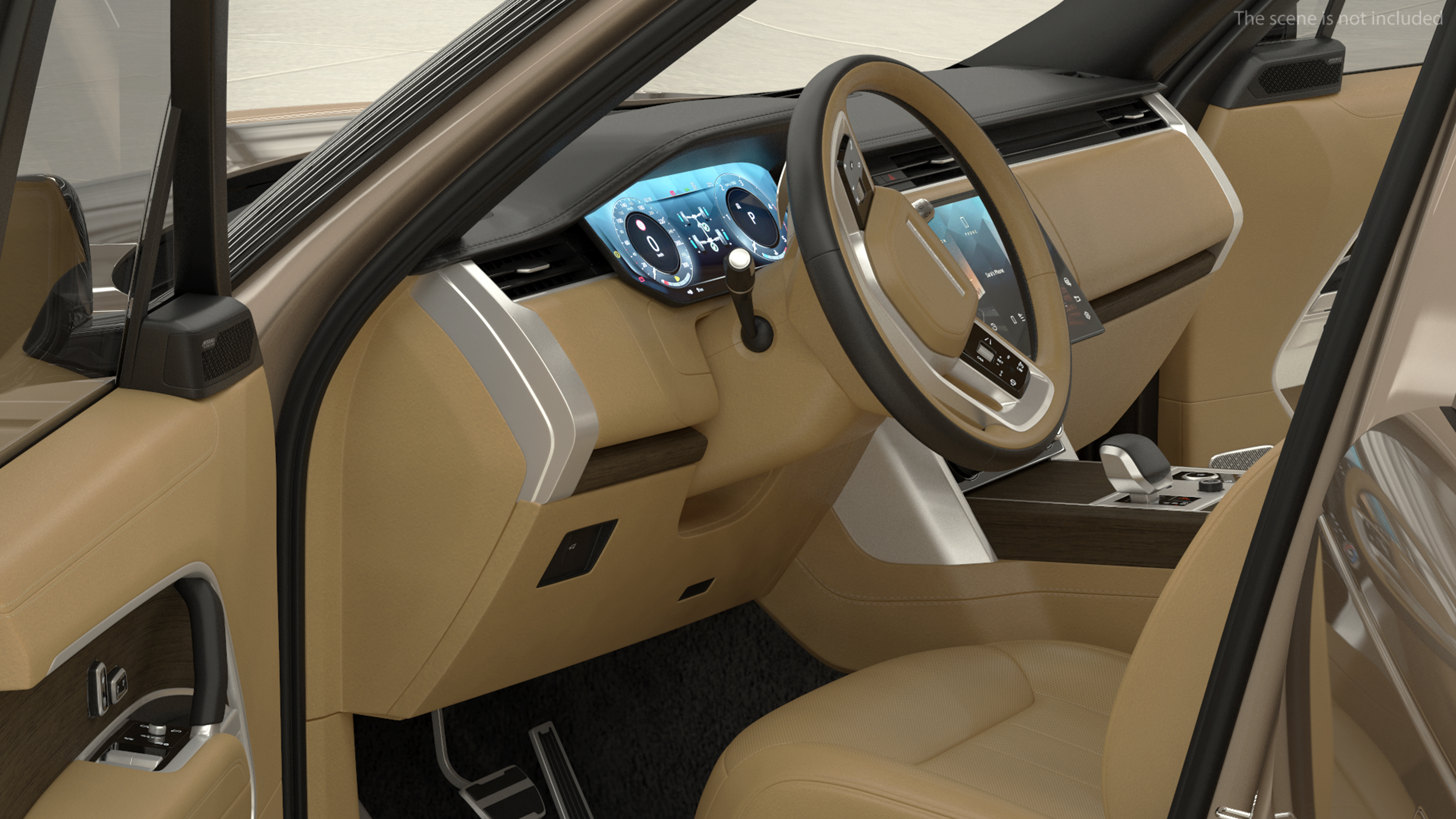 3D Range Rover 2022 Lights On Rigged model