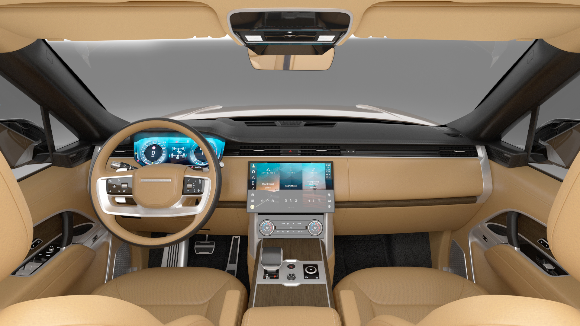 3D Range Rover 2022 Lights On Rigged model