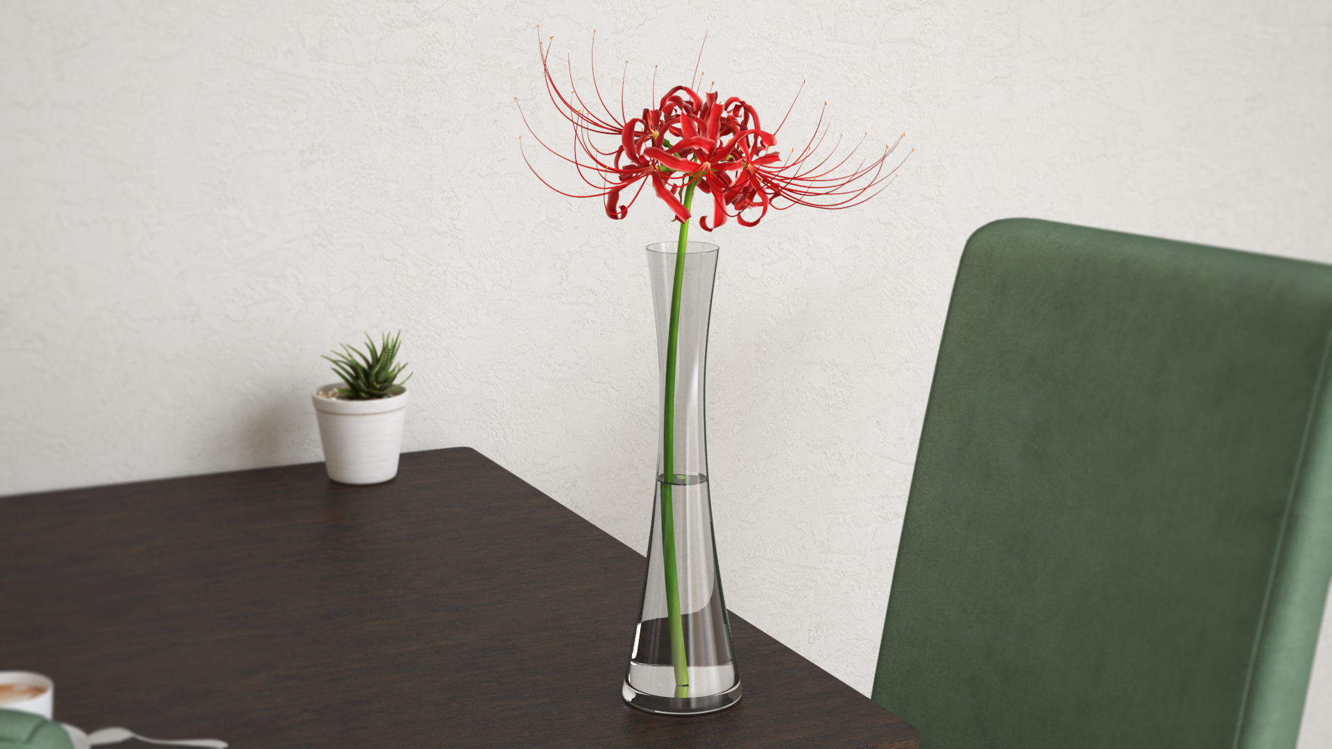 Lycoris Radiata in Glass Vase, view 10