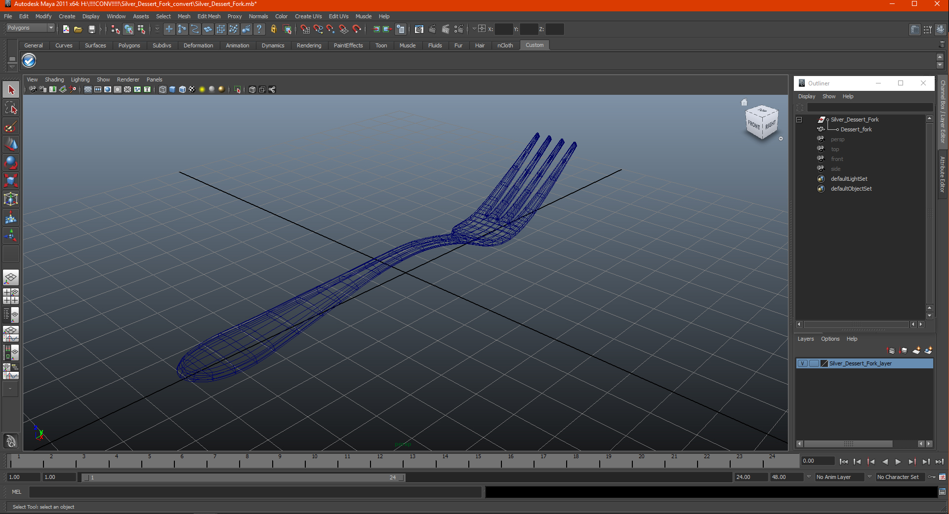 Silver Dessert Fork 3D model