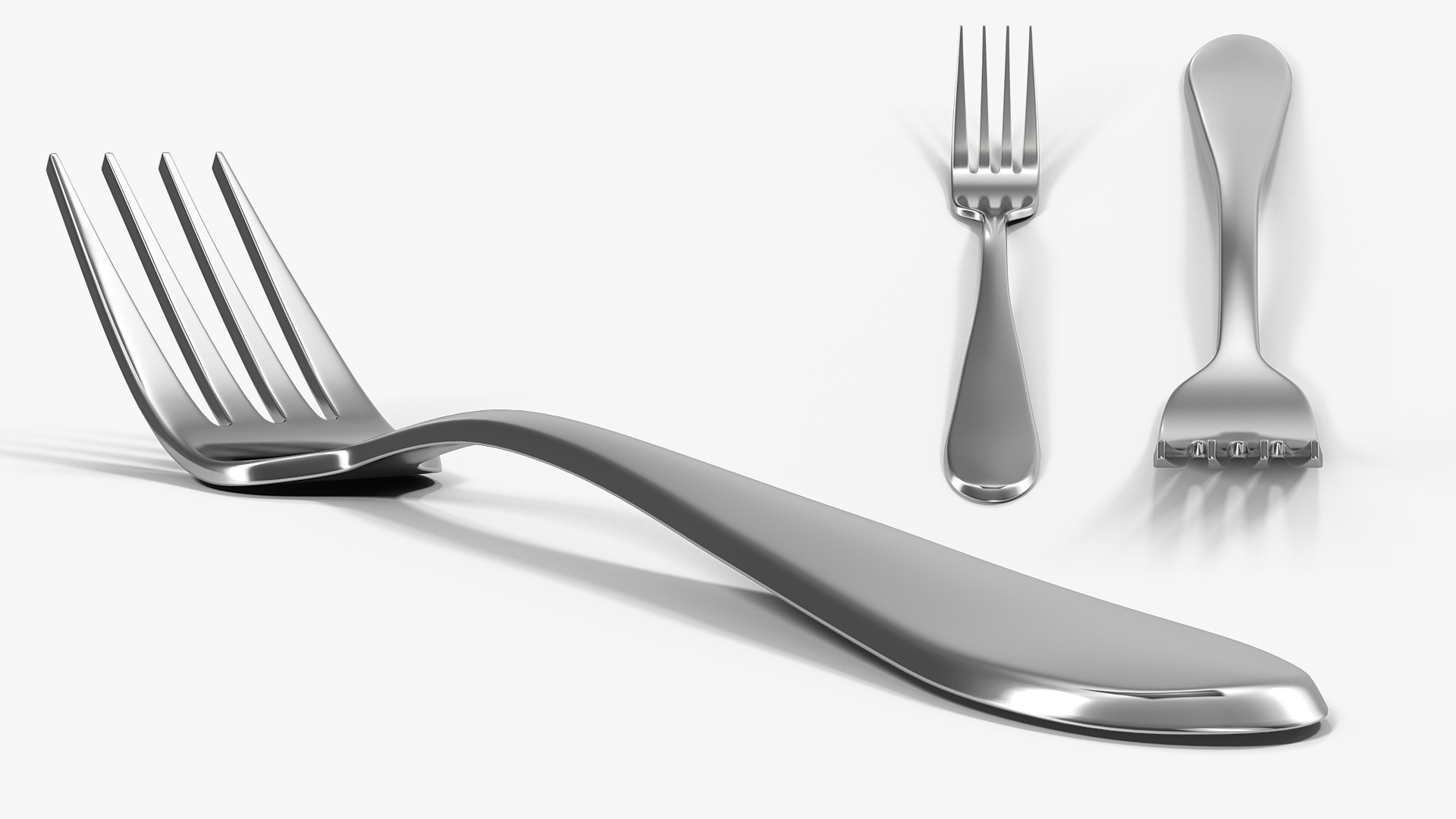 Silver Dessert Fork 3D model