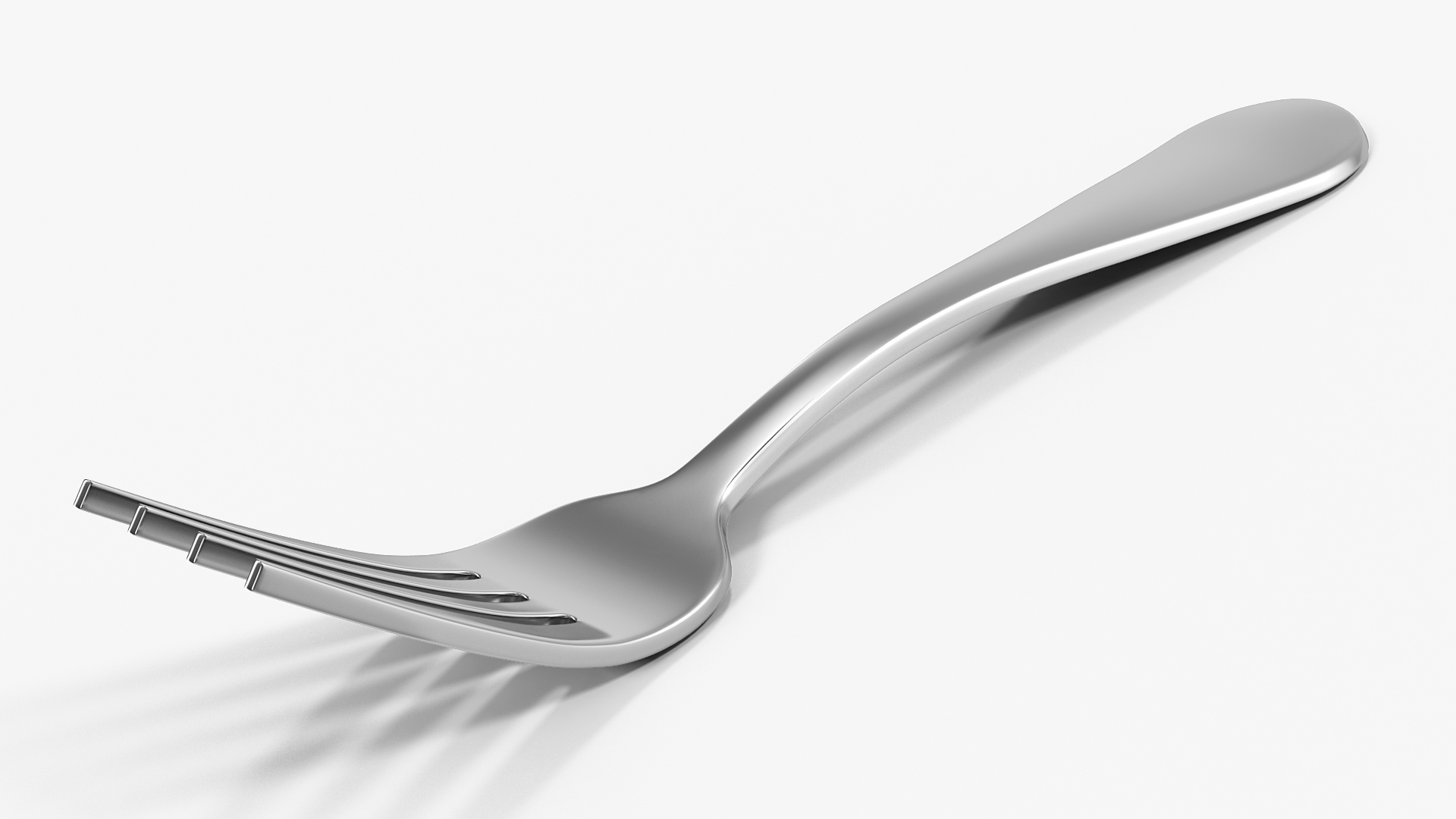 Silver Dessert Fork 3D model