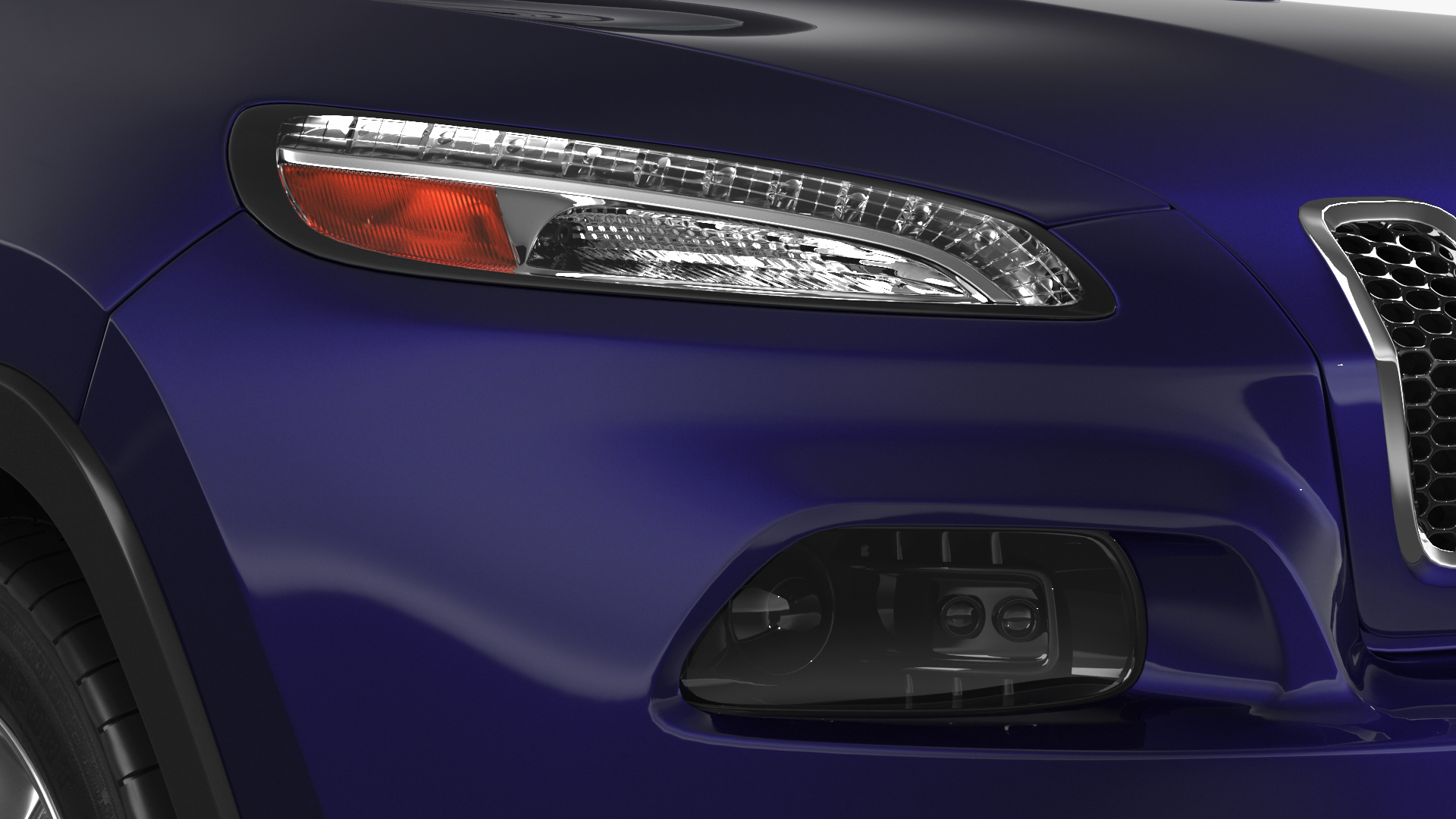 3D Jeep Cherokee SUV Simple Interior model