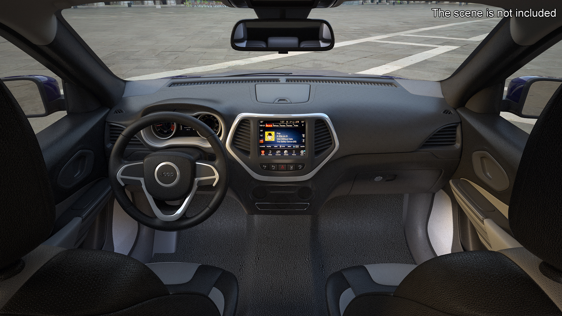 3D Jeep Cherokee SUV Simple Interior model