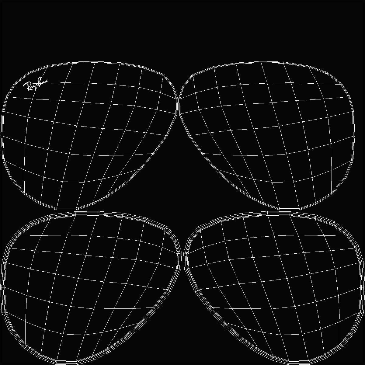 Classic Sunglasses Ray Ban Aviator Blue 3D model