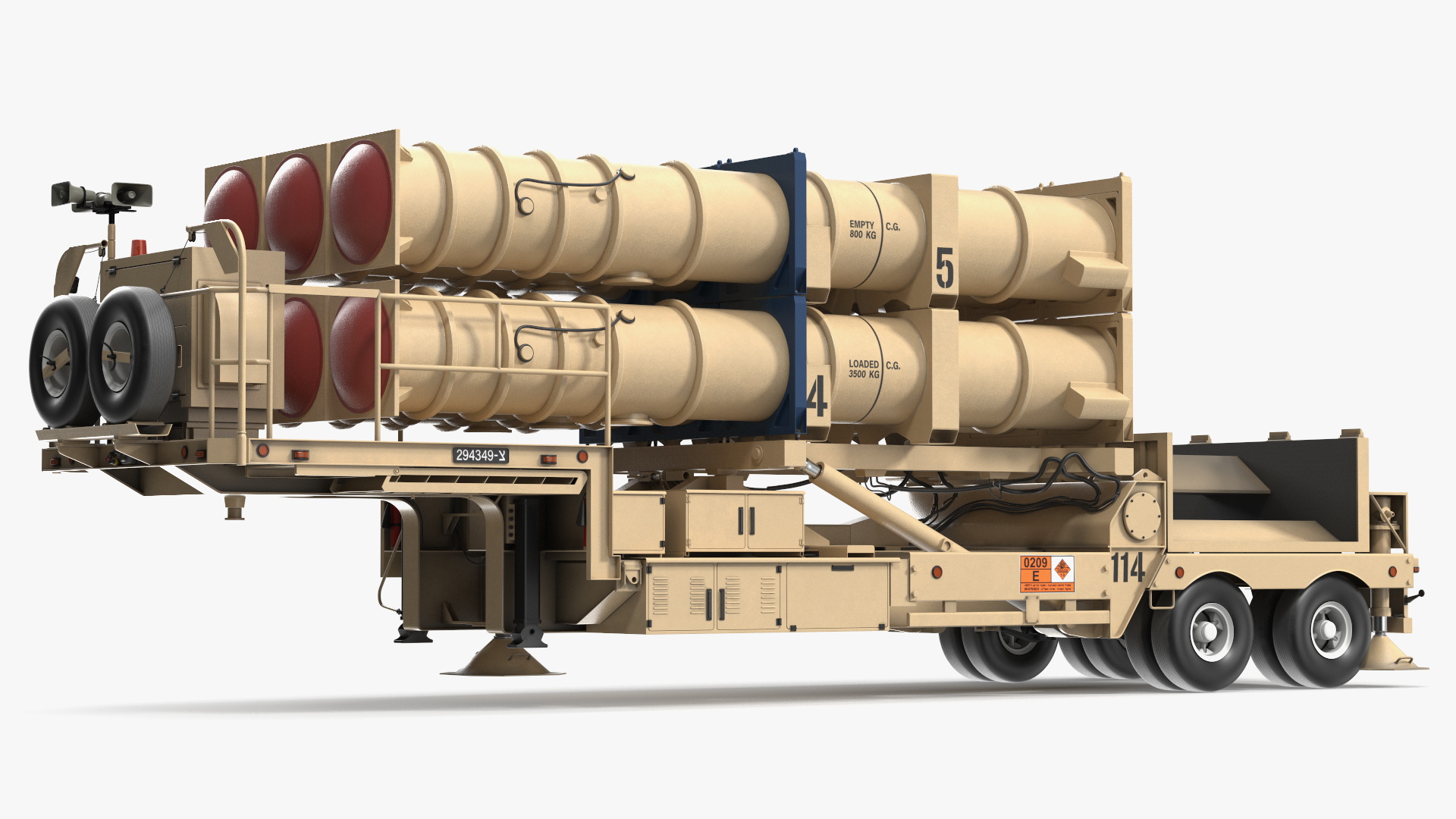 Israels Arrow-3 Missile Defense System Rigged for Maya 3D model