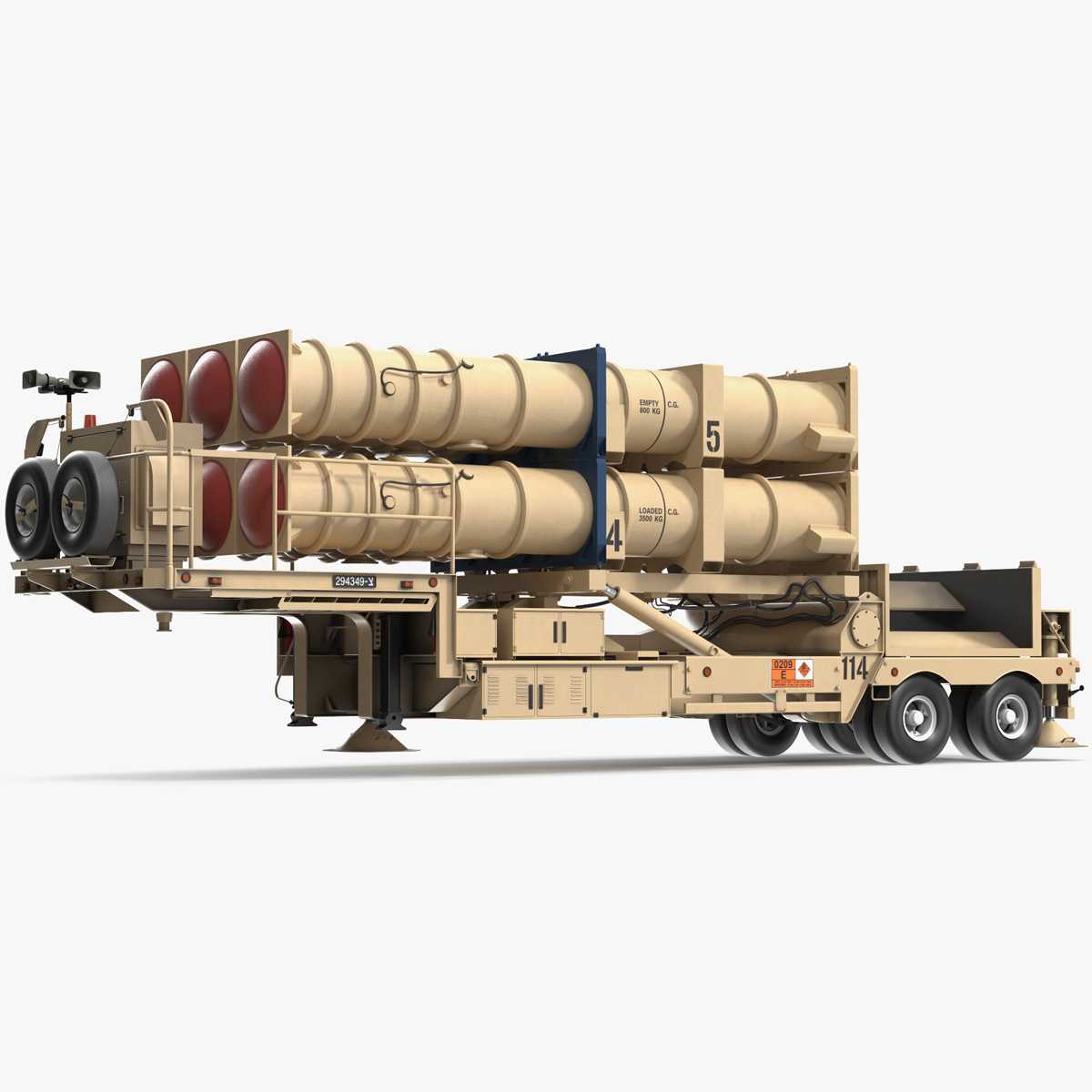 Israels Arrow-3 Missile Defense System Rigged for Maya 3D model