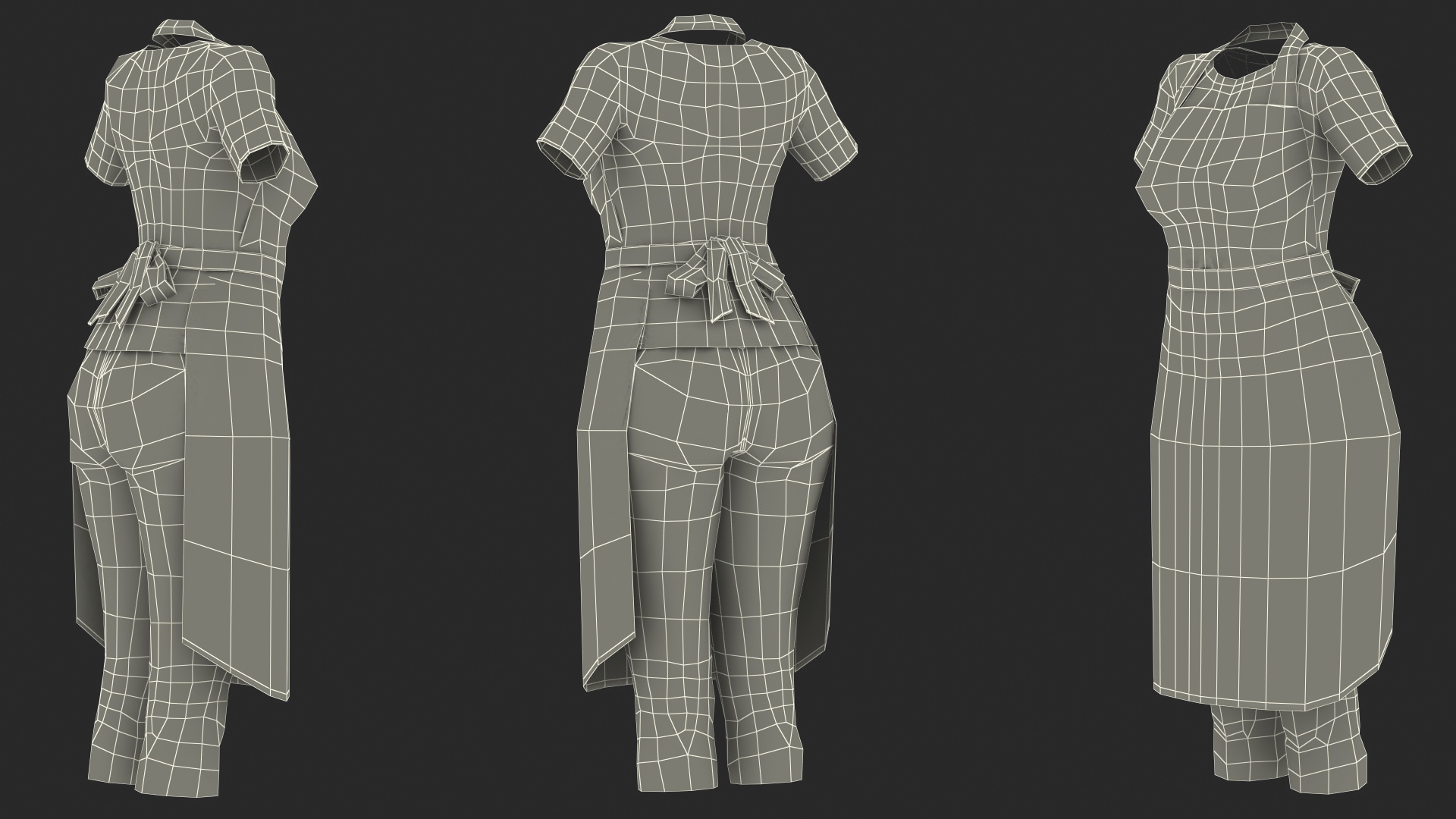 Kitchen Clothing with Apron 3D