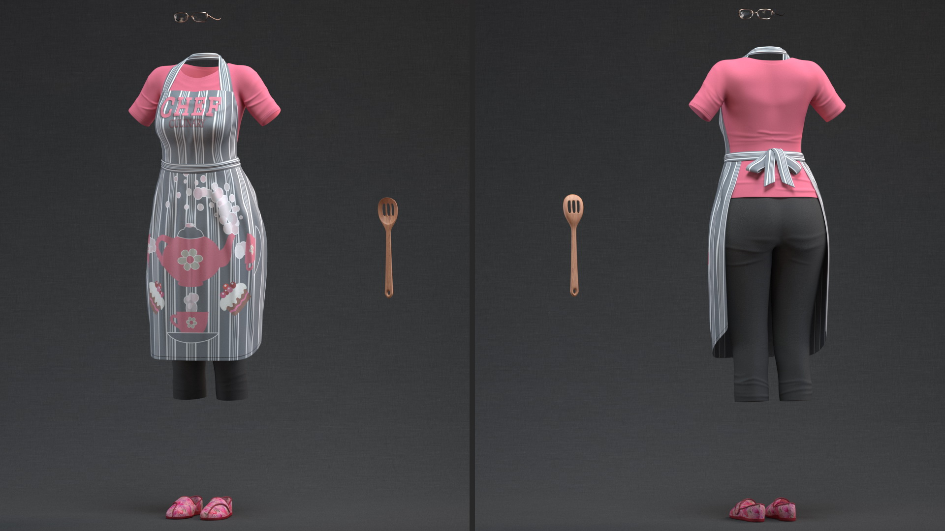 Kitchen Clothing with Apron 3D
