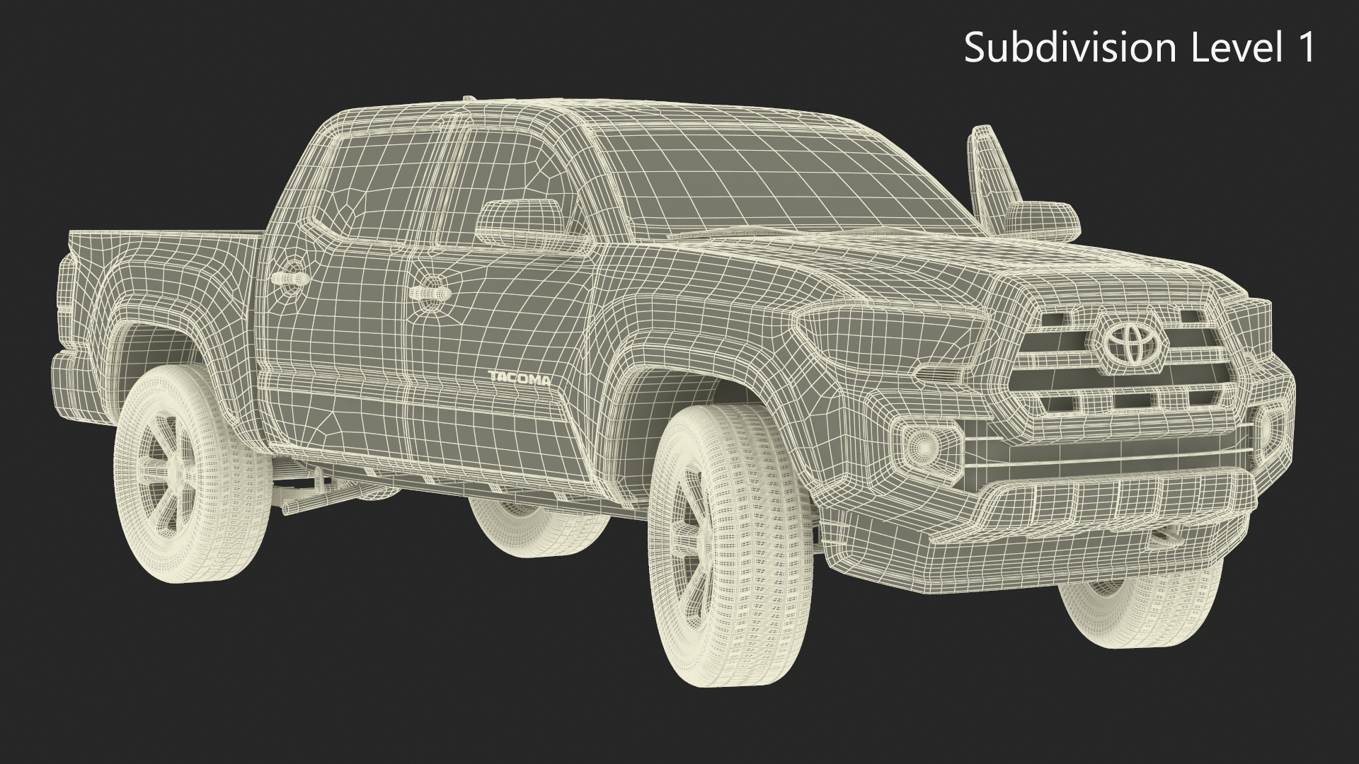 3D Toyota Tacoma Pickup Rigged for Maya
