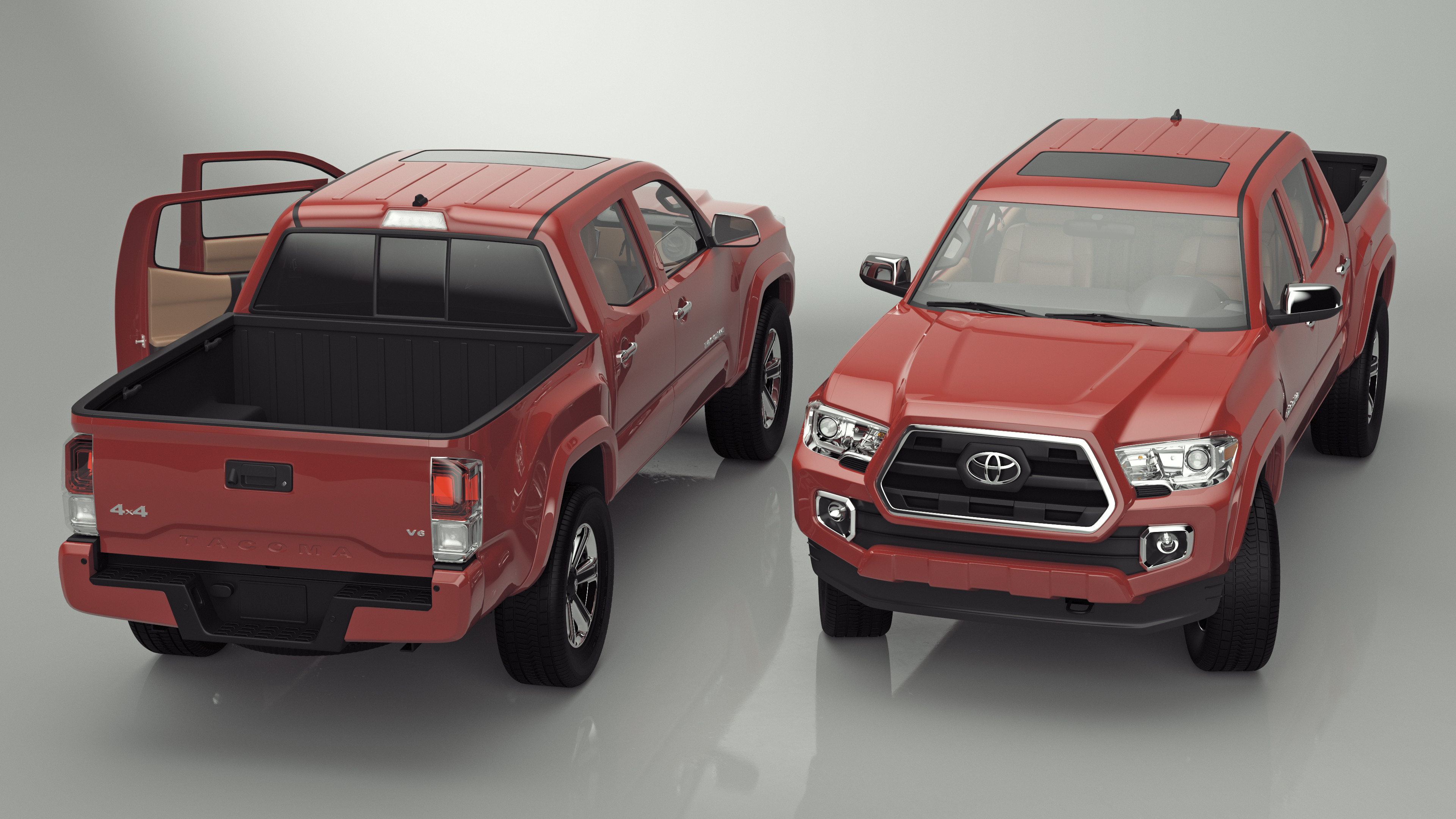 3D Toyota Tacoma Pickup Rigged for Maya