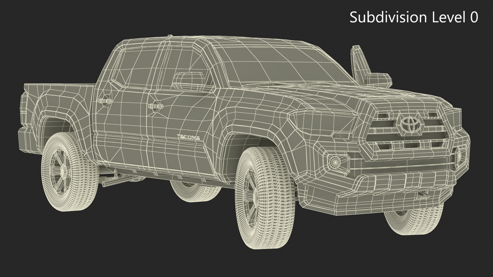 3D Toyota Tacoma Pickup Rigged for Maya
