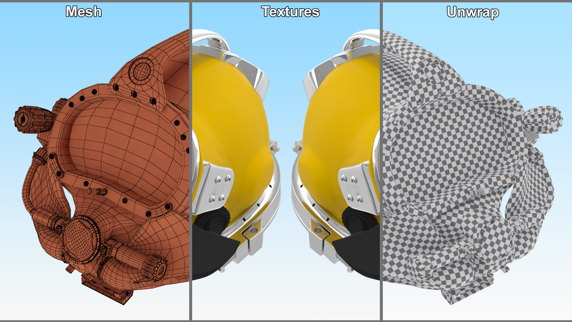 Commercial Dive Helmet 3D