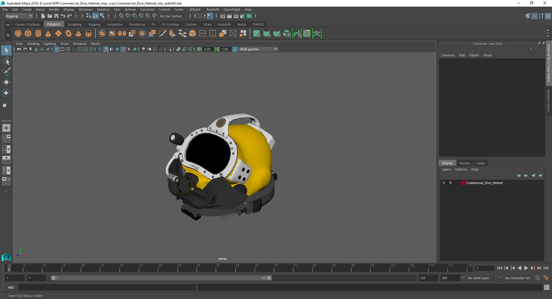 Commercial Dive Helmet 3D