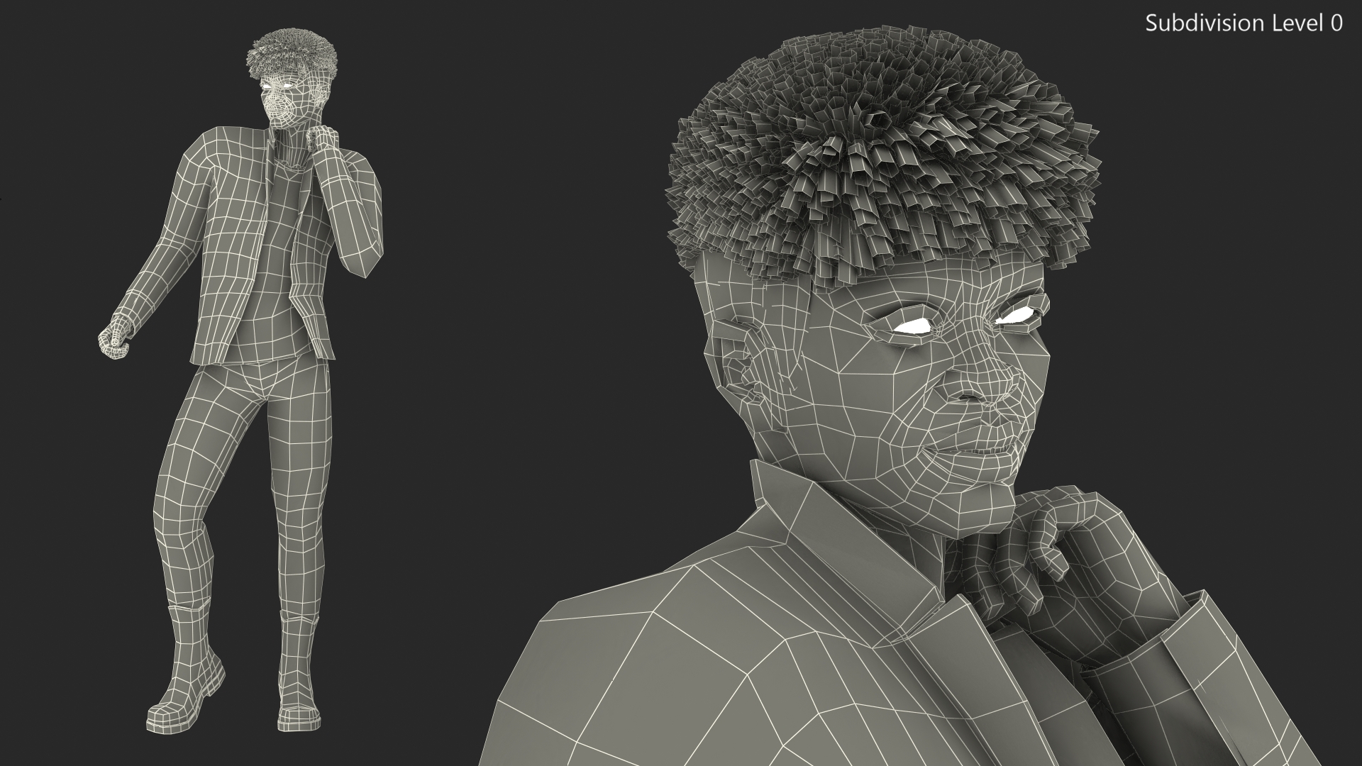 Dark Skin Teenager Fashionable Style Dancing Pose 3D model