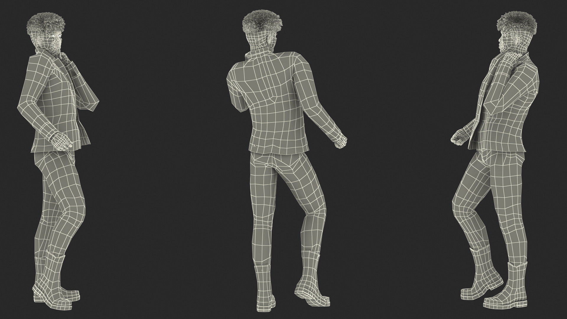 Dark Skin Teenager Fashionable Style Dancing Pose 3D model