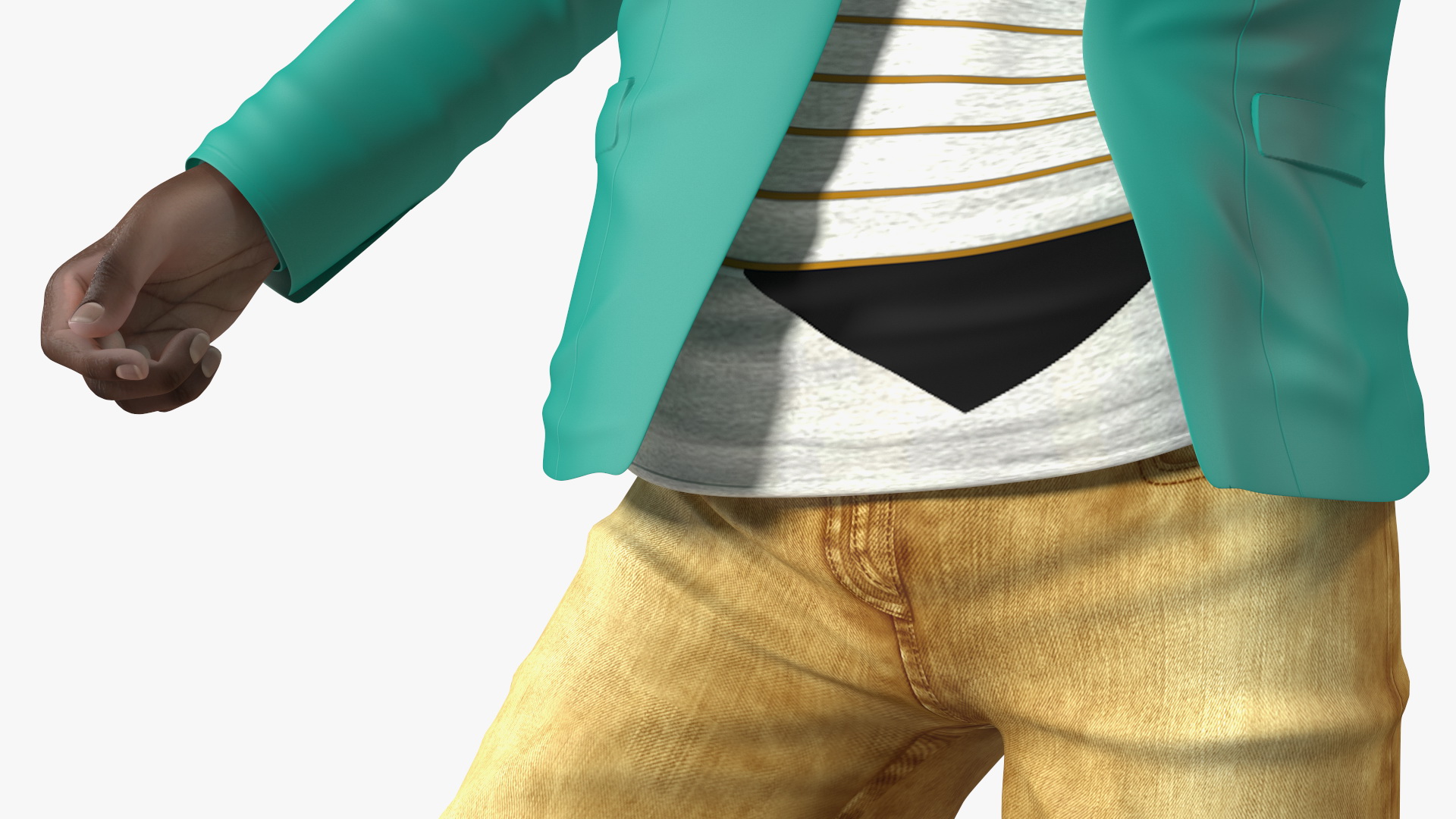 Dark Skin Teenager Fashionable Style Dancing Pose 3D model