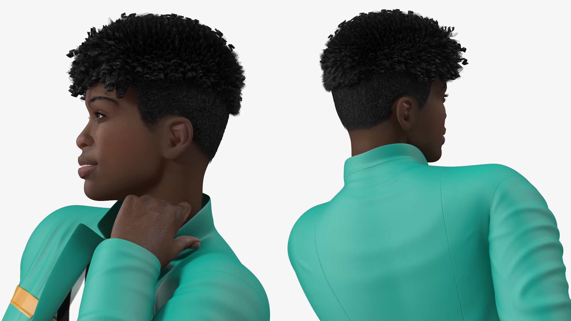 Dark Skin Teenager Fashionable Style Dancing Pose 3D model