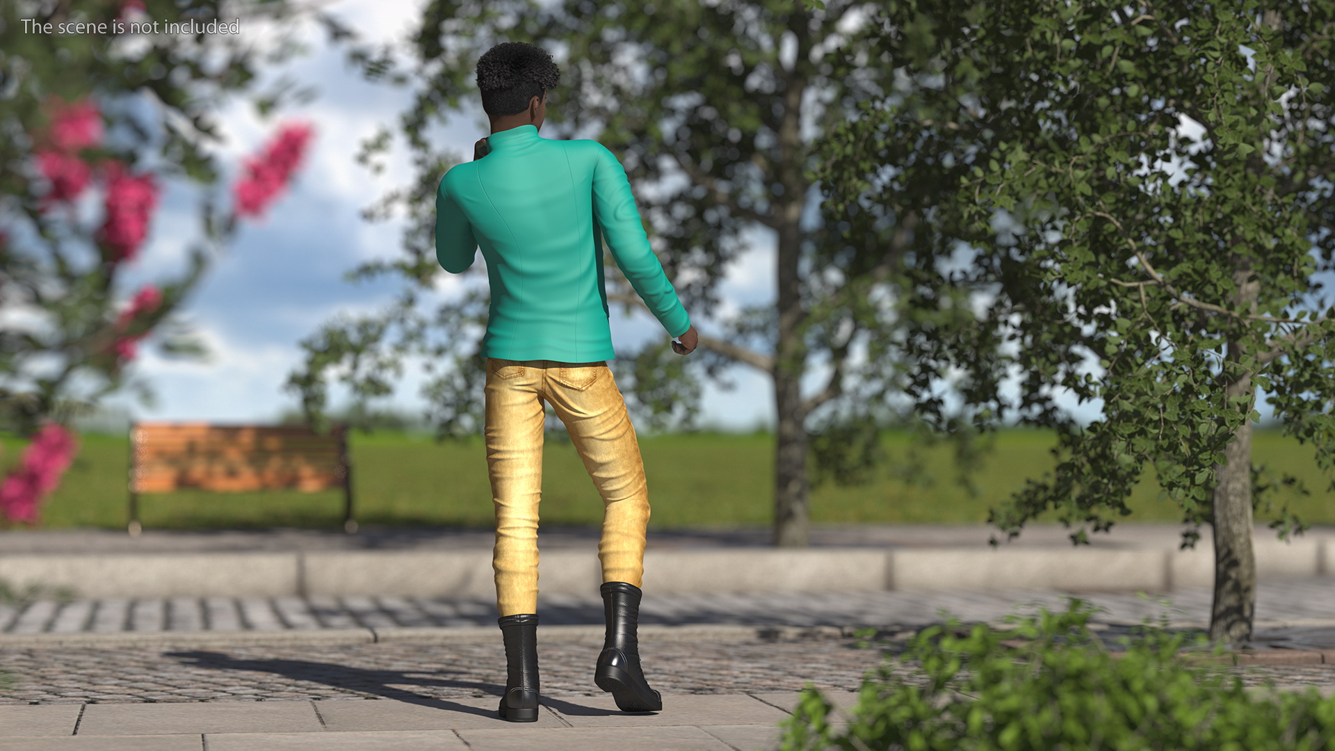 Dark Skin Teenager Fashionable Style Dancing Pose 3D model