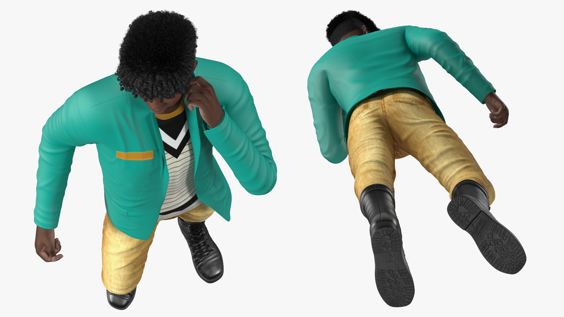 Dark Skin Teenager Fashionable Style Dancing Pose 3D model
