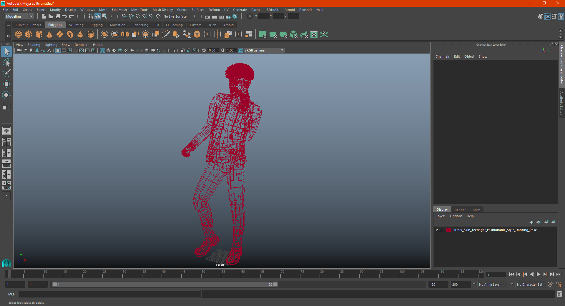 Dark Skin Teenager Fashionable Style Dancing Pose 3D model
