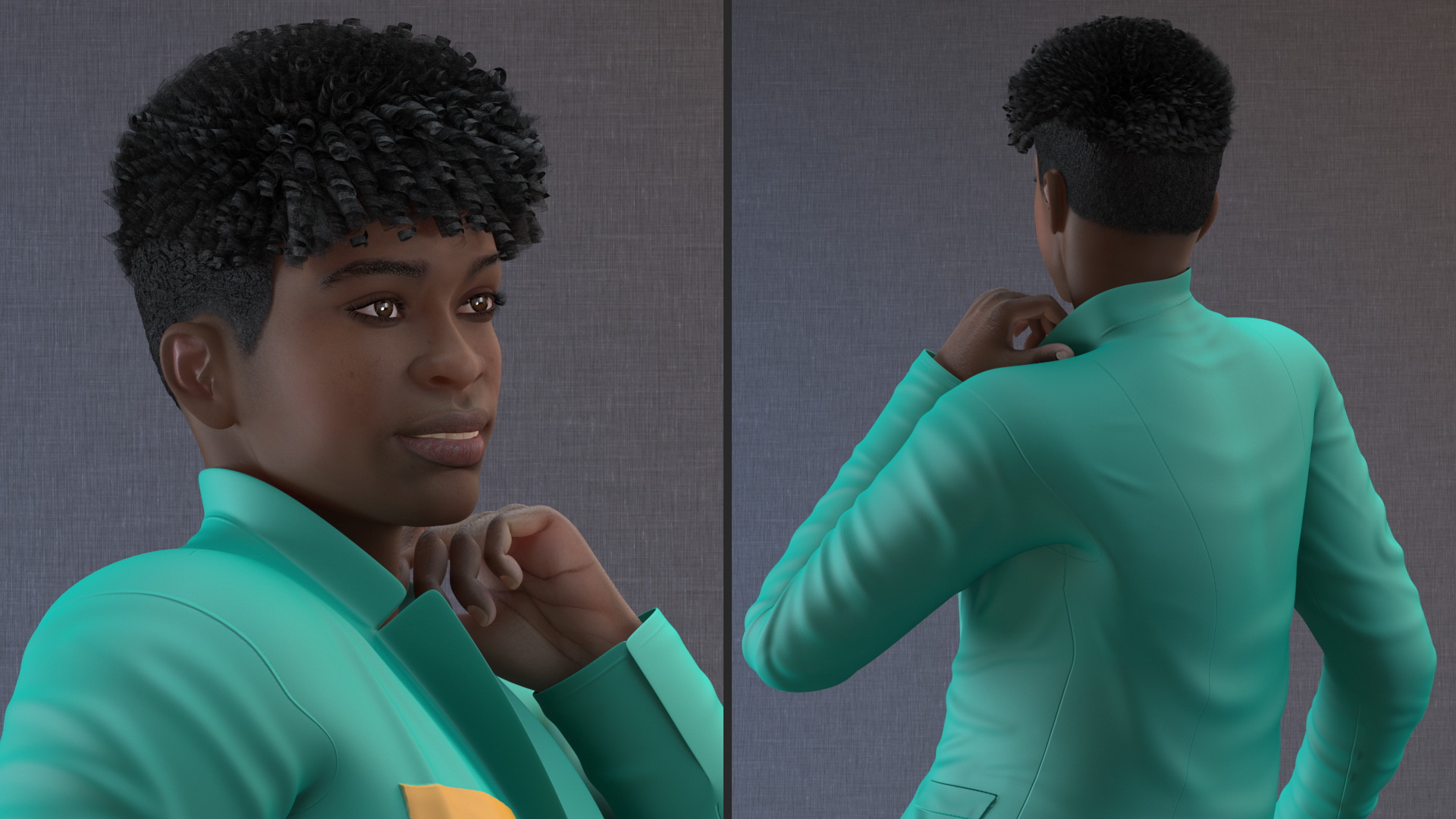 Dark Skin Teenager Fashionable Style Dancing Pose 3D model