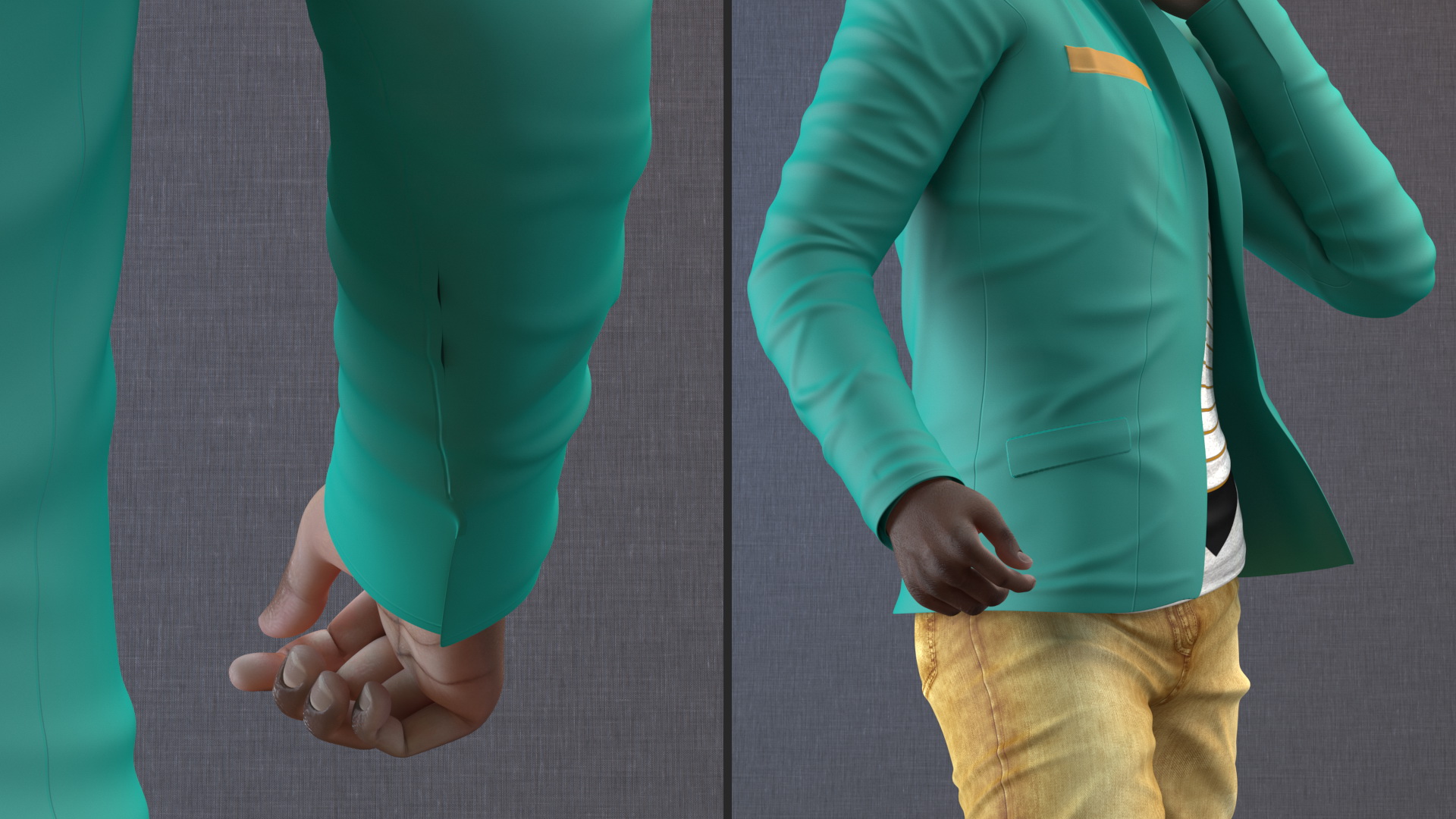 Dark Skin Teenager Fashionable Style Dancing Pose 3D model