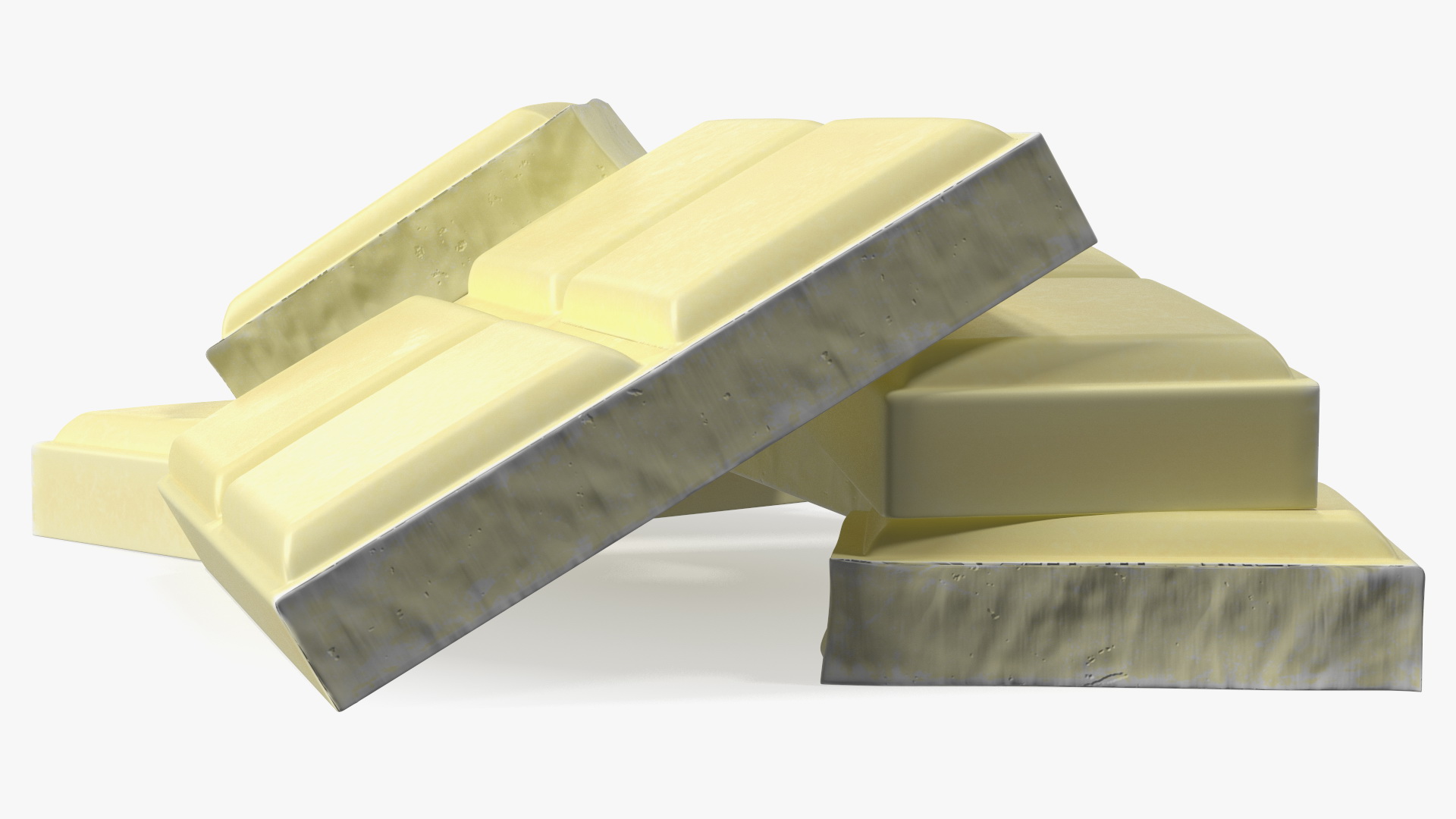 3D White Chocolate Squares model