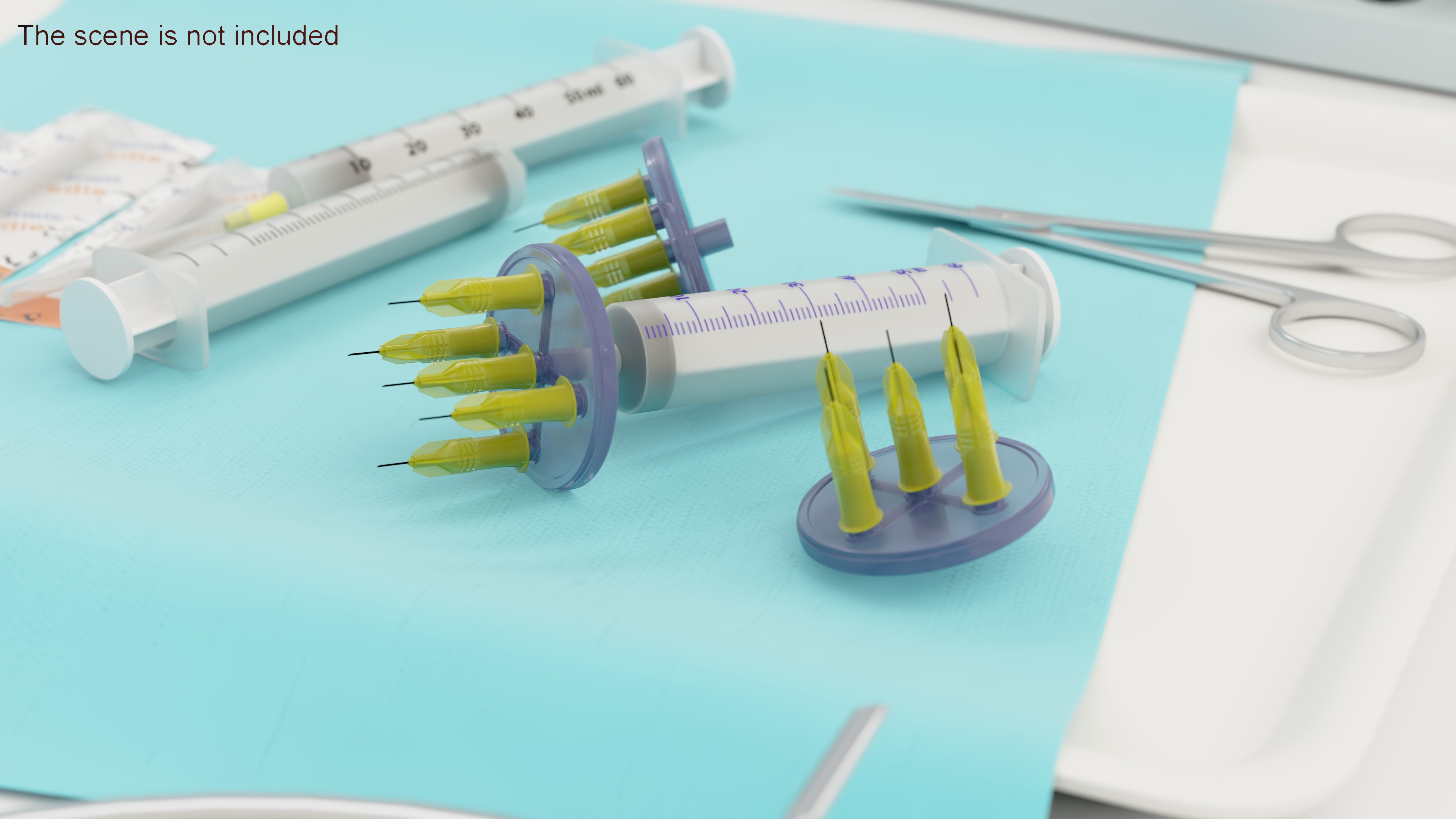 3D model Multi Injector 5 Needles Circular Yellow