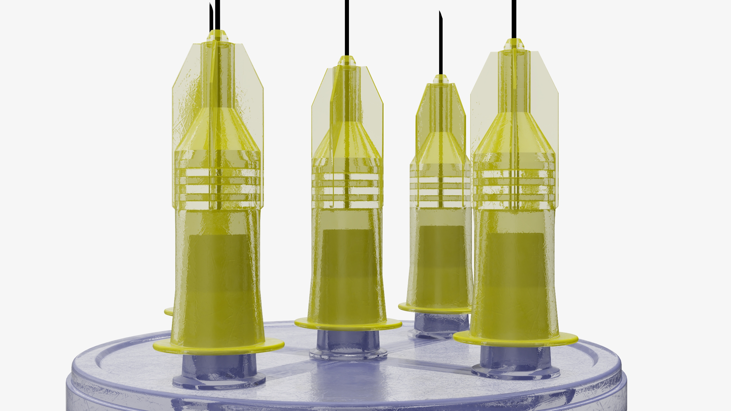 3D model Multi Injector 5 Needles Circular Yellow