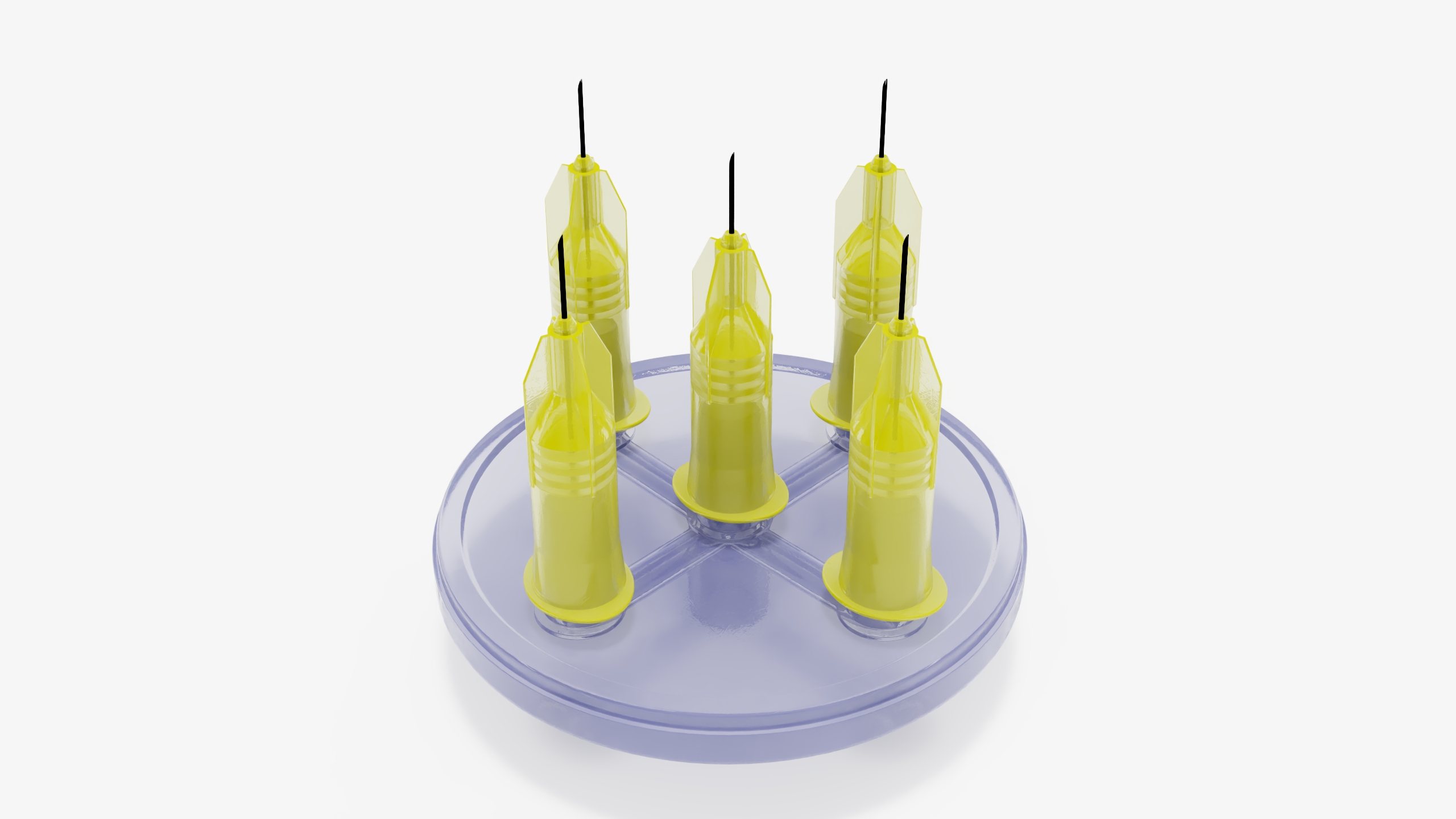 3D model Multi Injector 5 Needles Circular Yellow