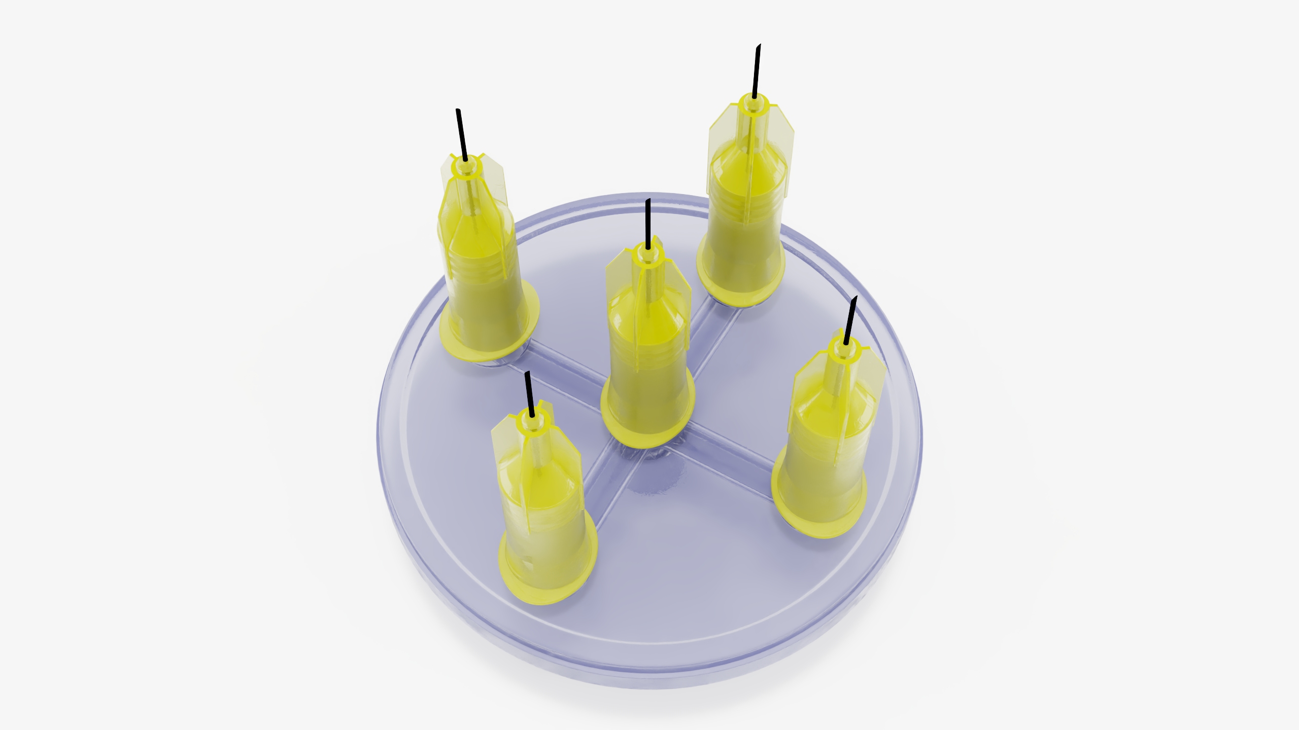 3D model Multi Injector 5 Needles Circular Yellow