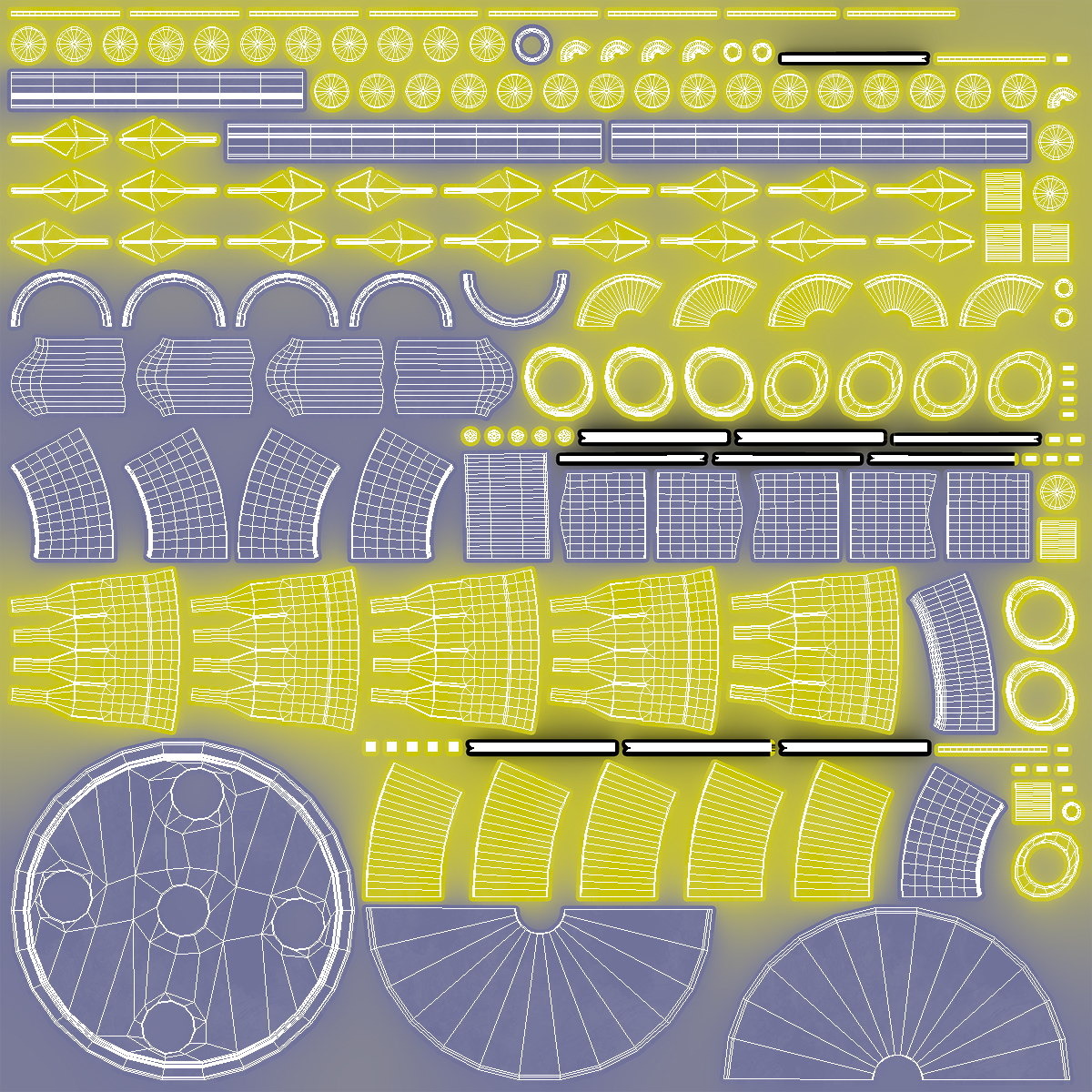 3D model Multi Injector 5 Needles Circular Yellow