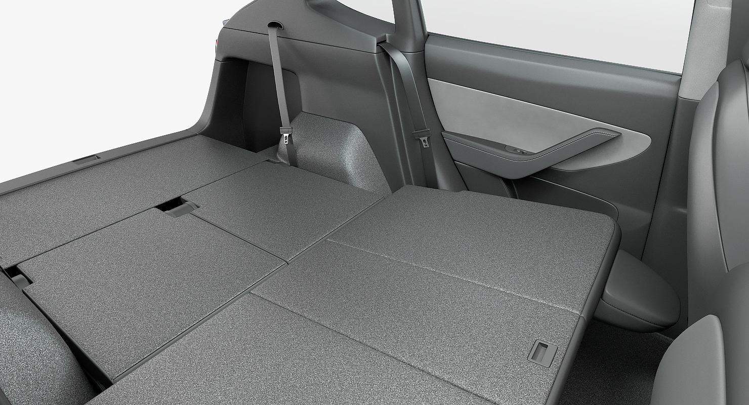 3D Tesla Model Y Silver Rigged for Cinema 4D