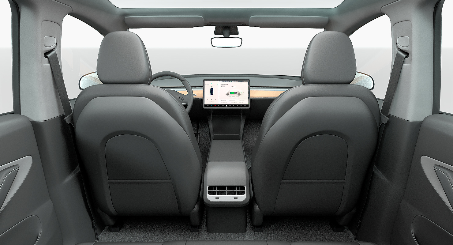 3D Tesla Model Y Silver Rigged for Cinema 4D