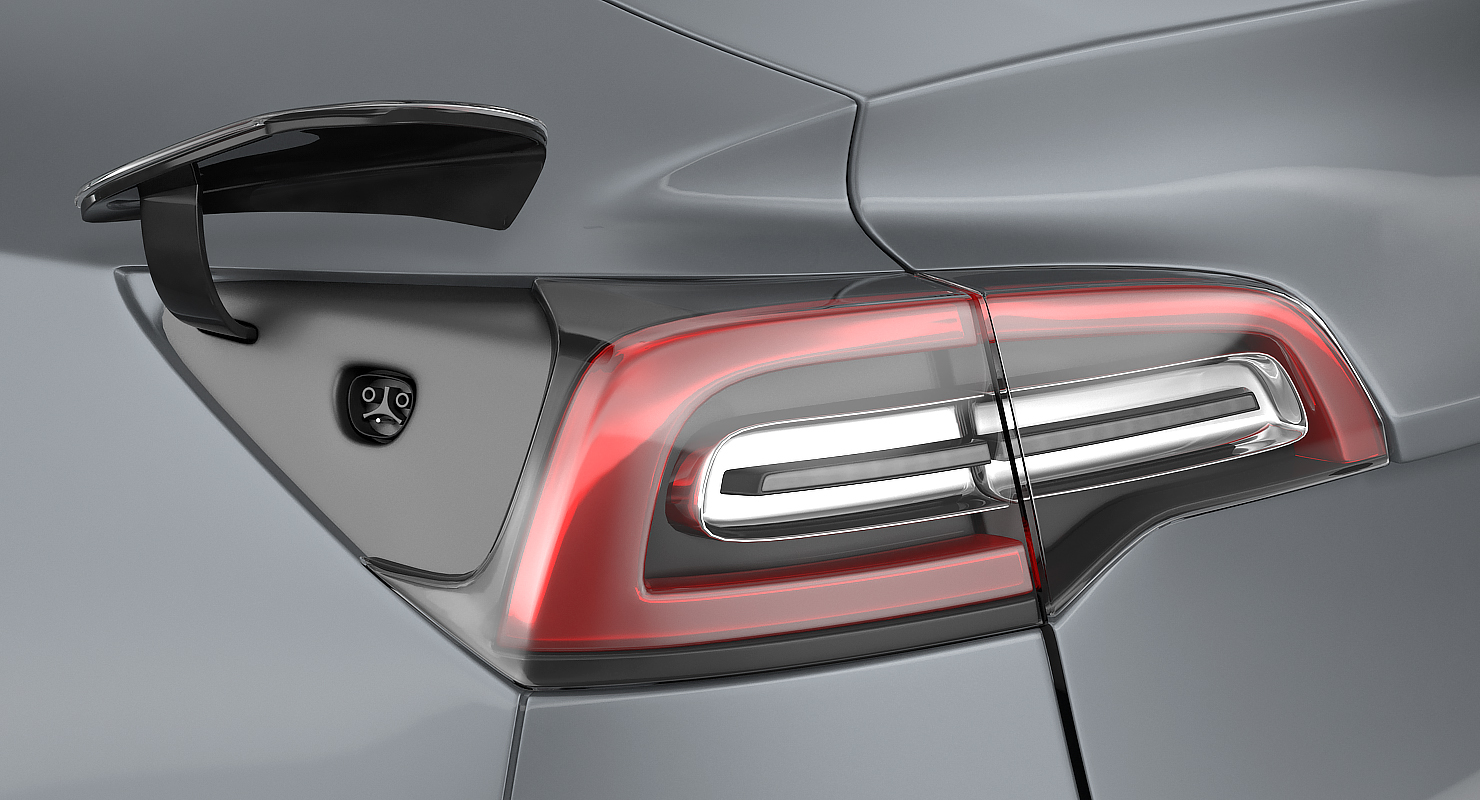 3D Tesla Model Y Silver Rigged for Cinema 4D