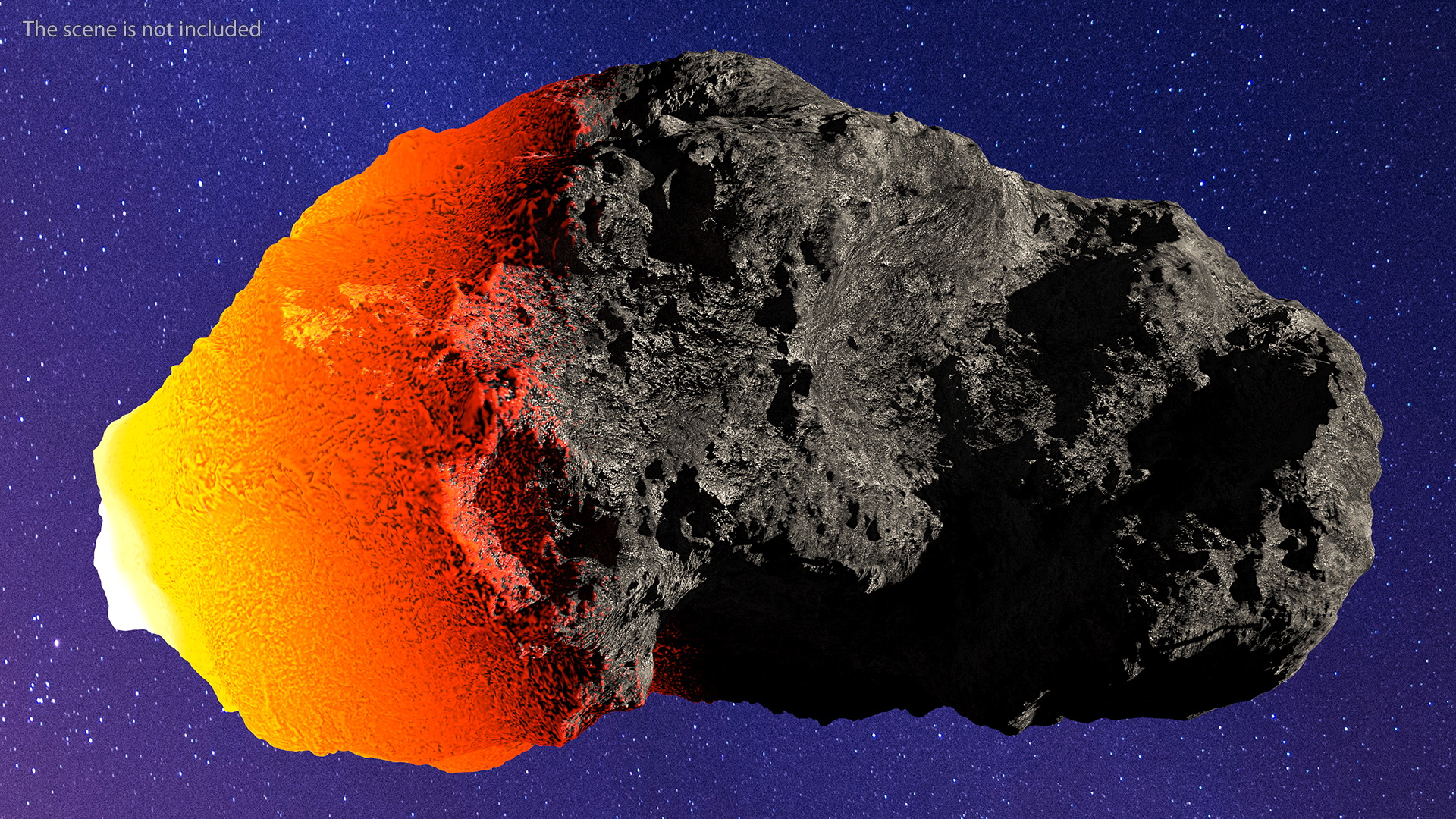 3D model Asteroid Burning in Atmosphere