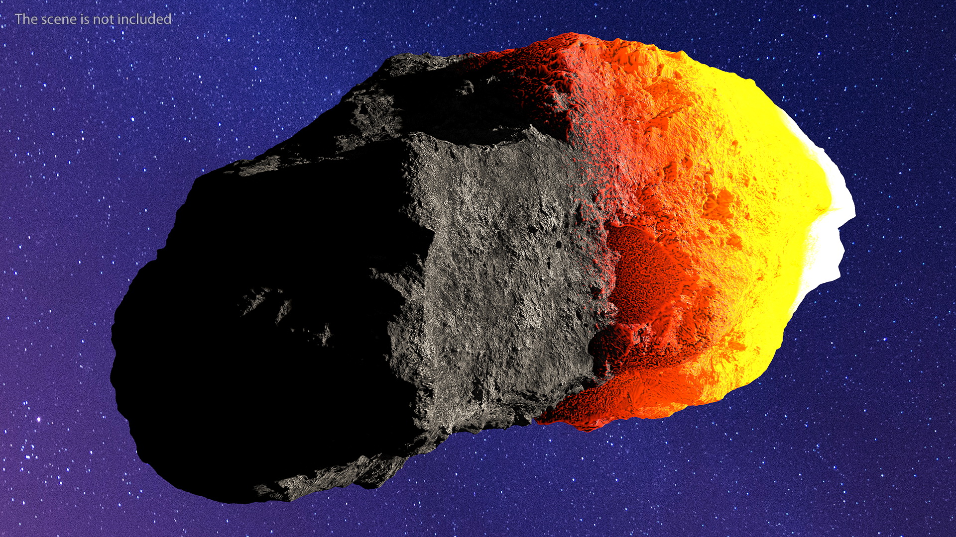 3D model Asteroid Burning in Atmosphere
