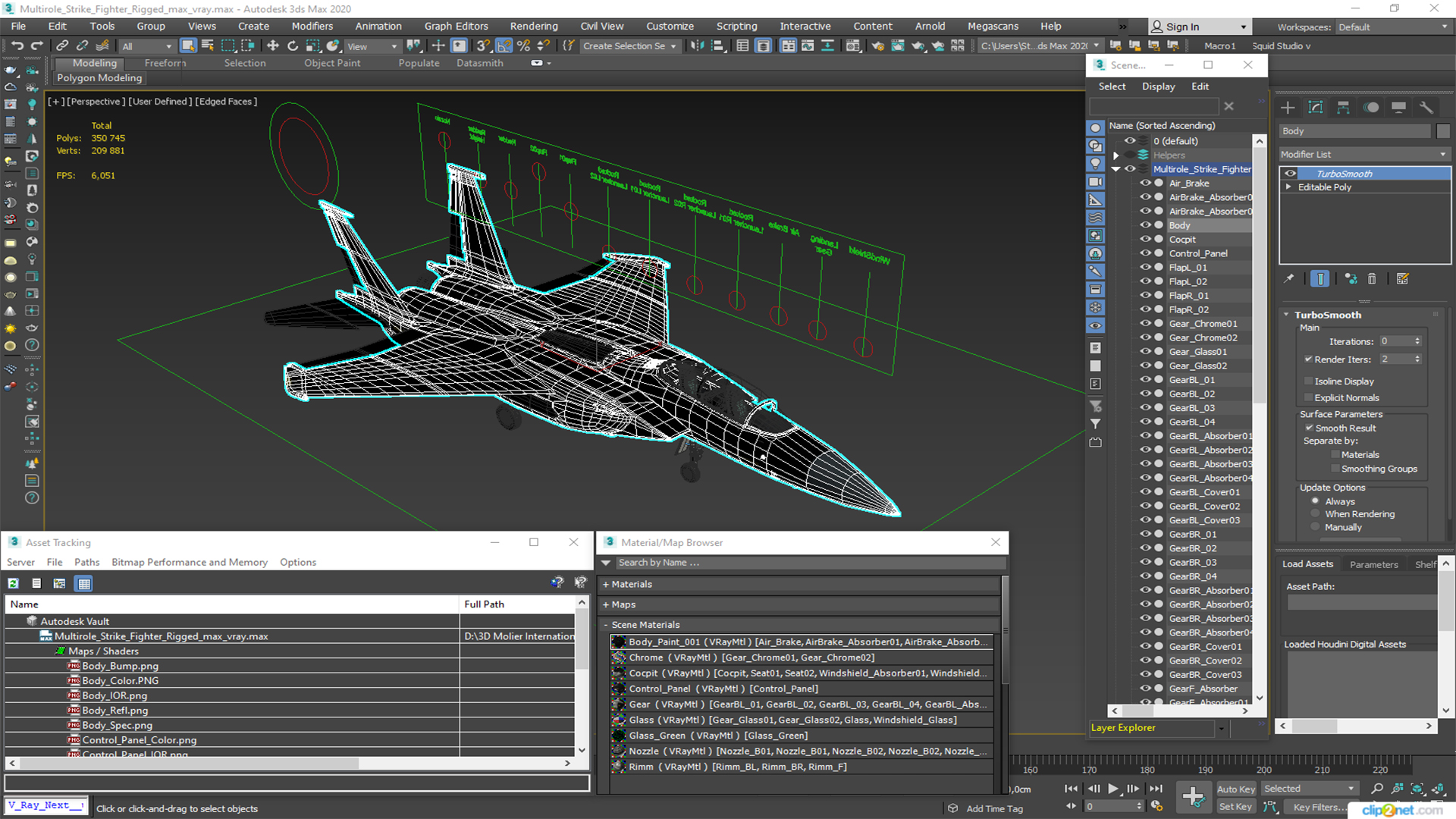 3D Multirole Strike Fighter Rigged