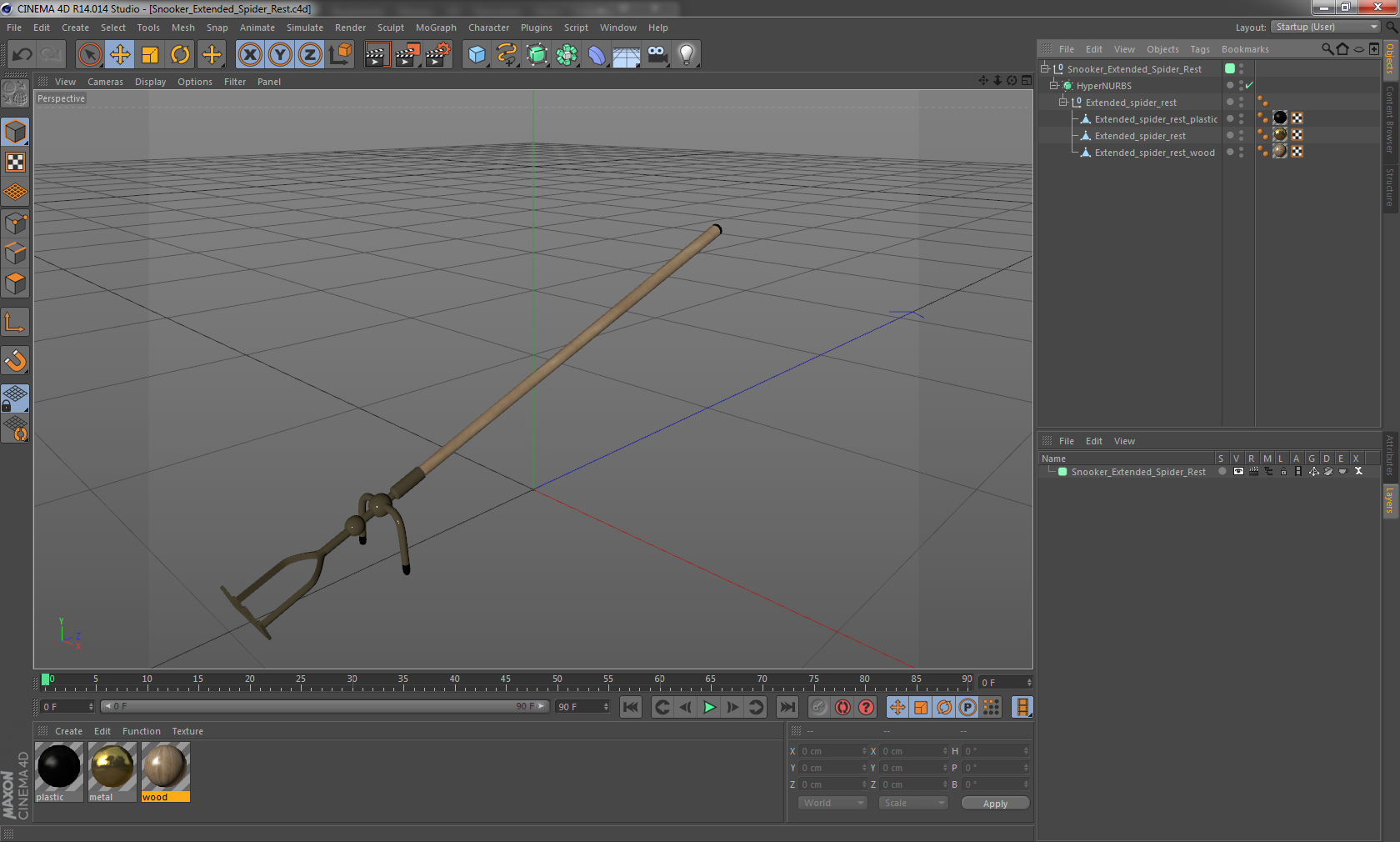 3D Snooker Extended Spider Rest model