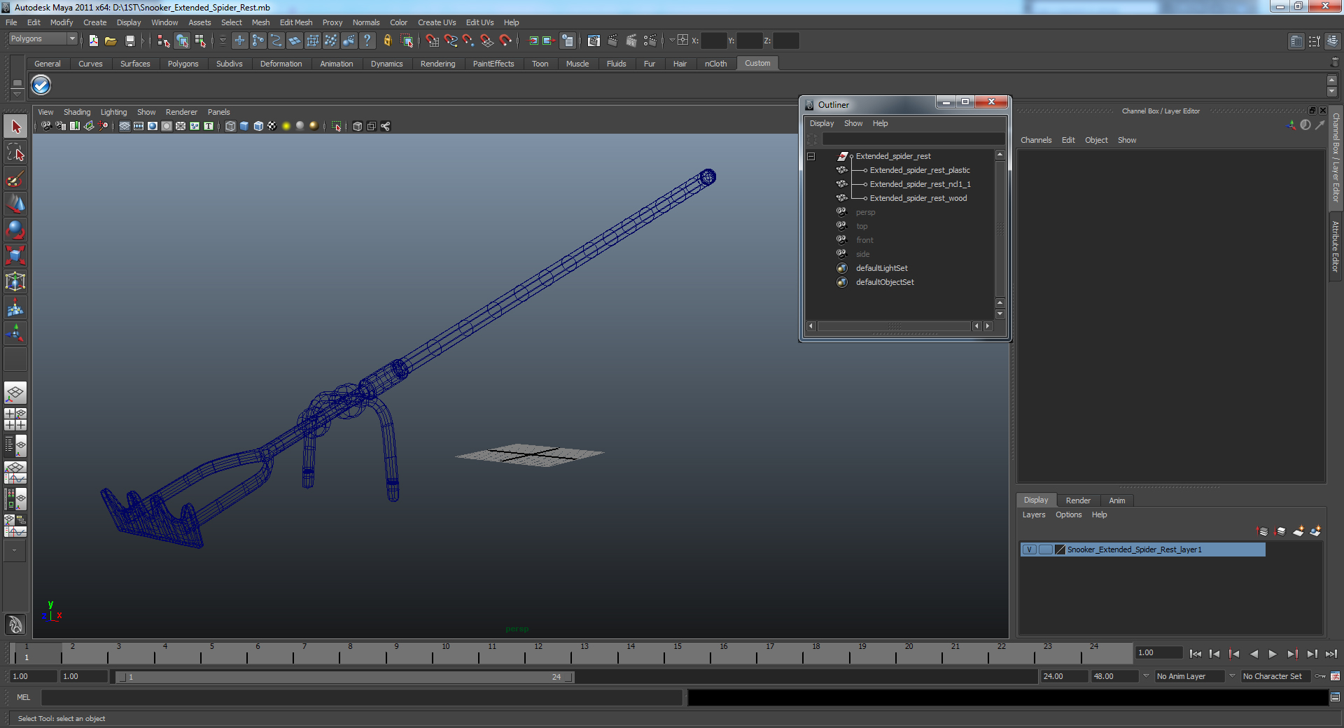 3D Snooker Extended Spider Rest model