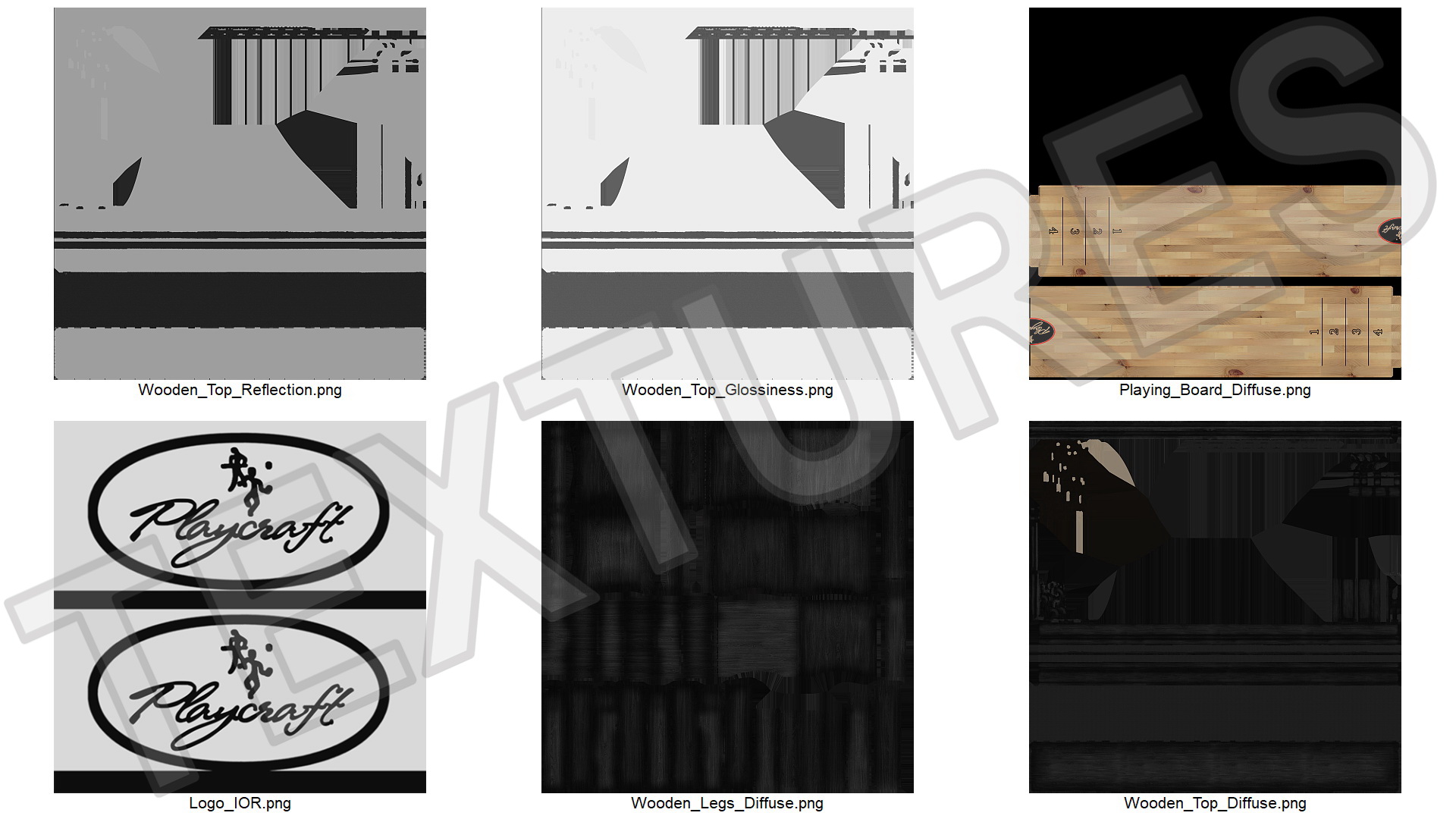 Black Shuffleboard Table 3D model