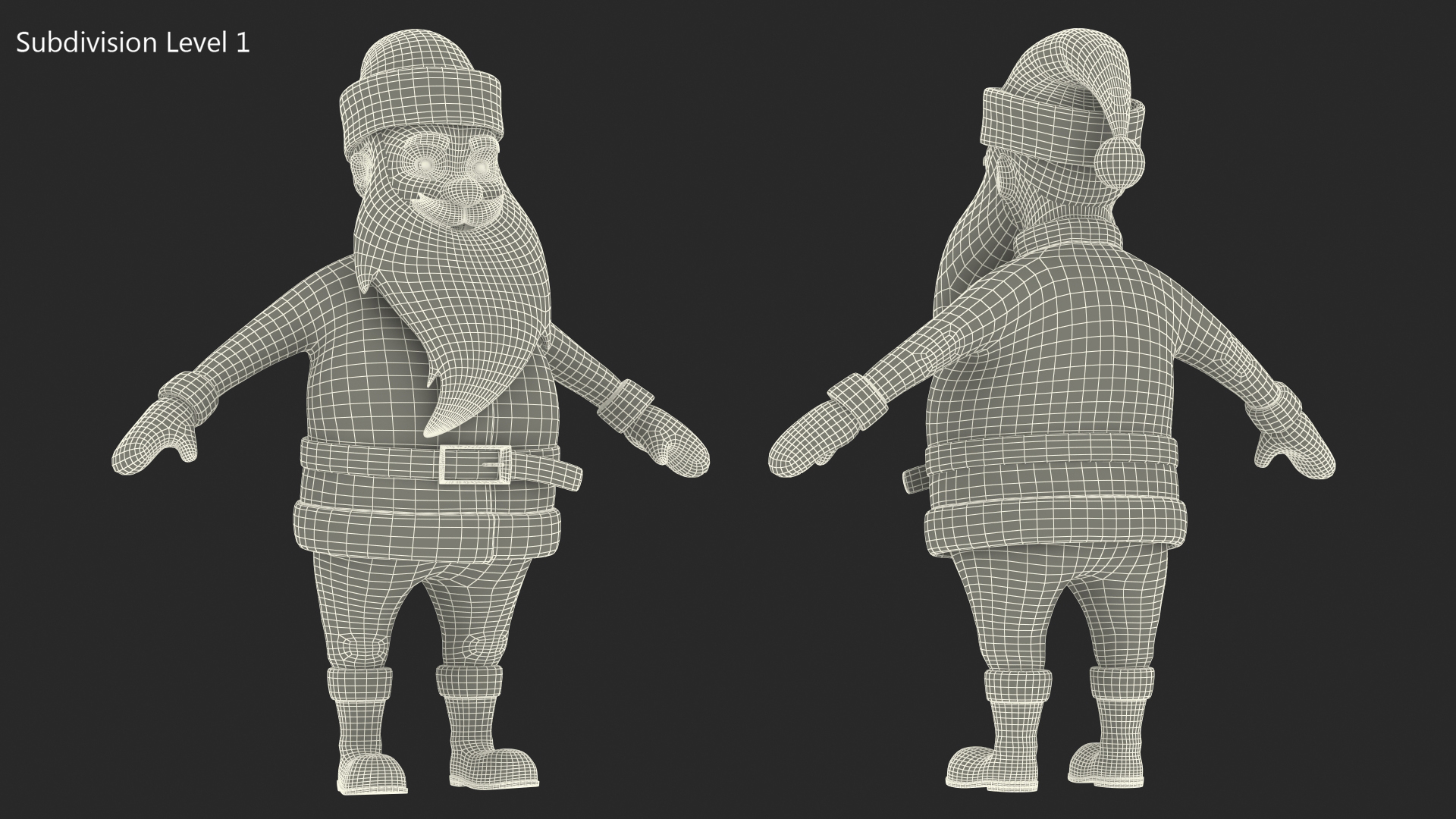 3D Cartoon Santa Claus A-pose