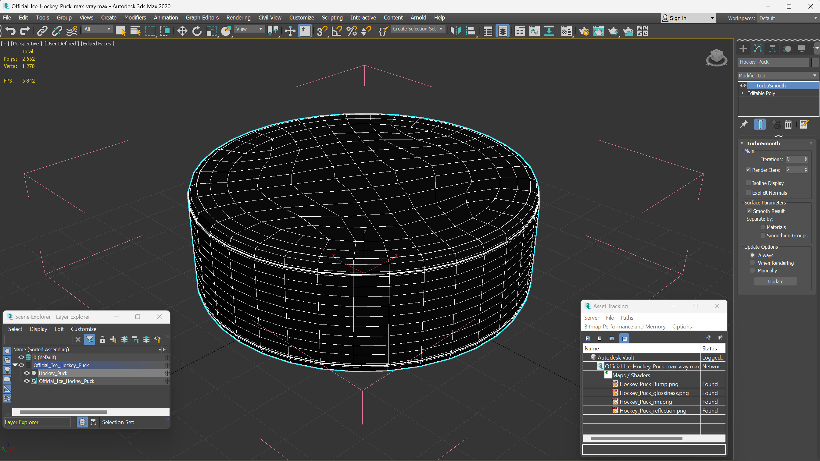 Official Ice Hockey Puck 3D model