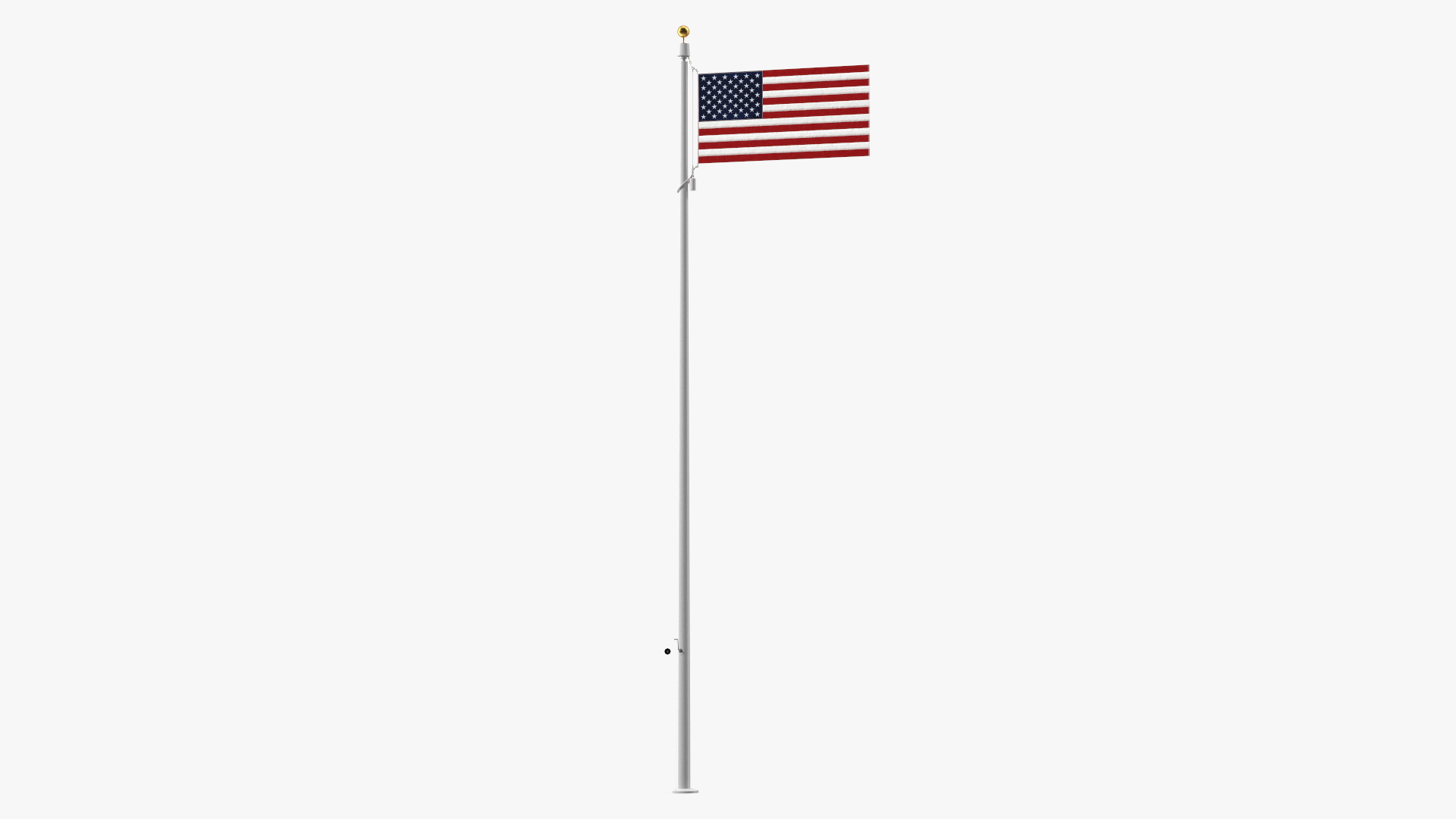 3D model Flagpole White Powder with USA Flag