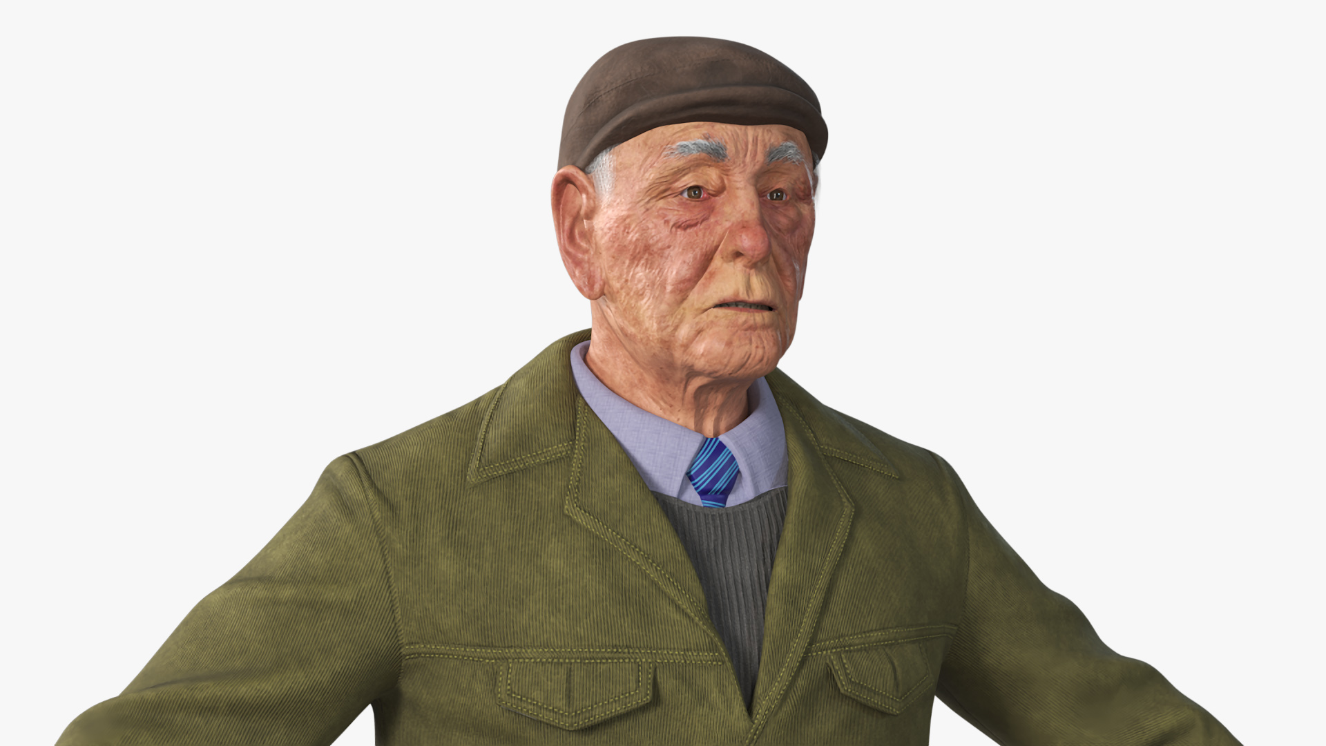 Old Man A-Pose 3D model