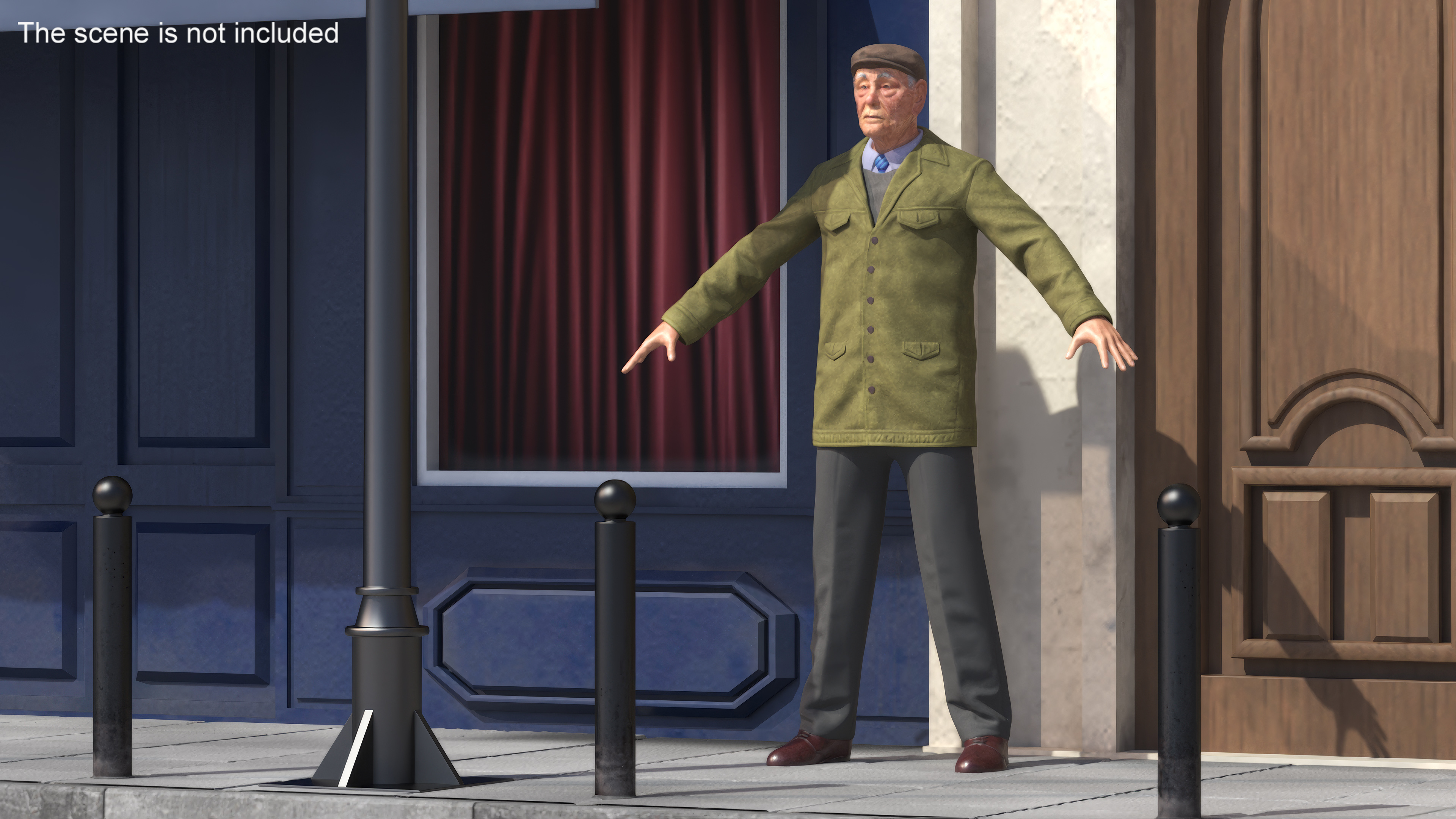 Old Man A-Pose 3D model
