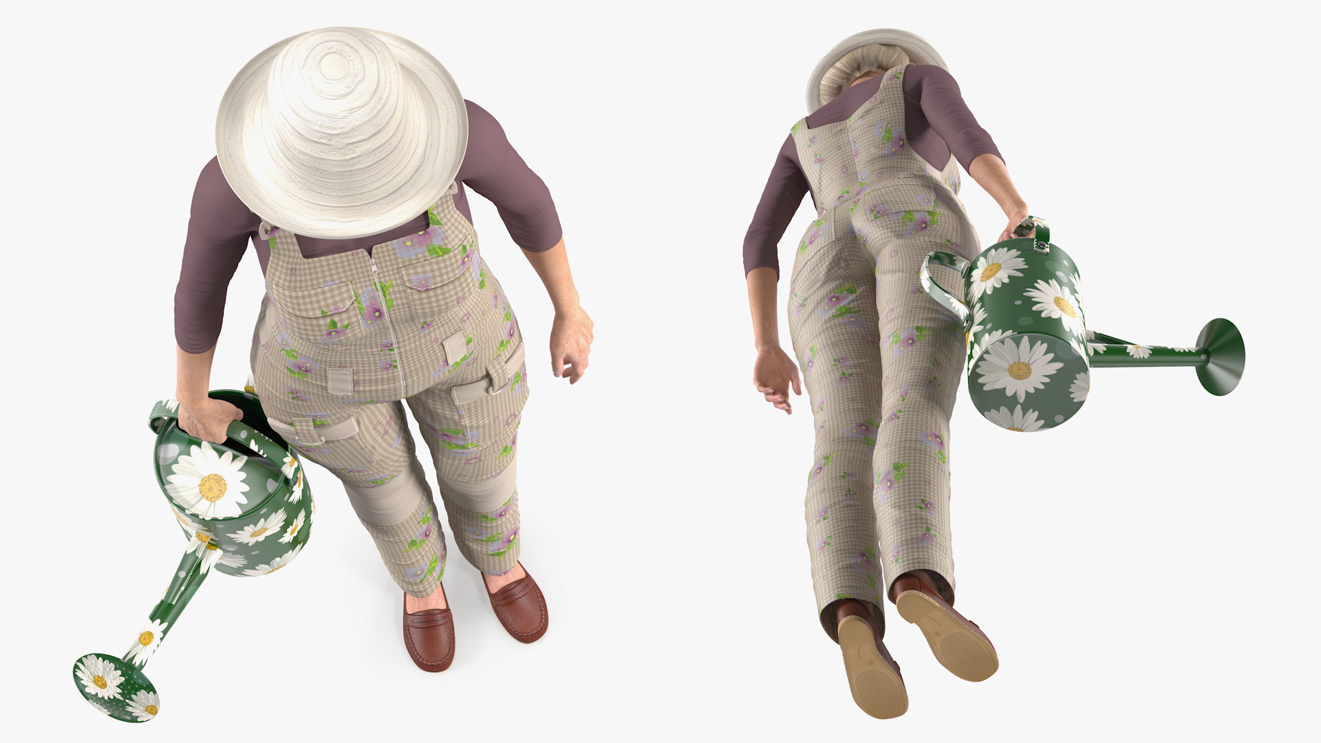 3D Old Lady in Gardening Outfit model
