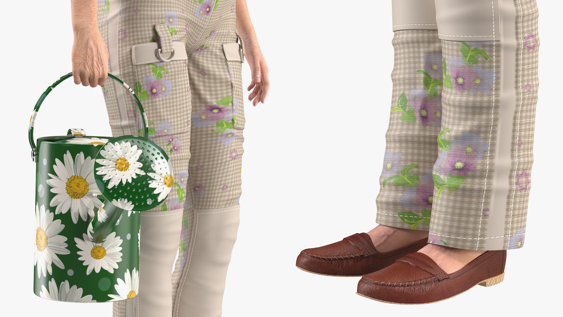 3D Old Lady in Gardening Outfit model